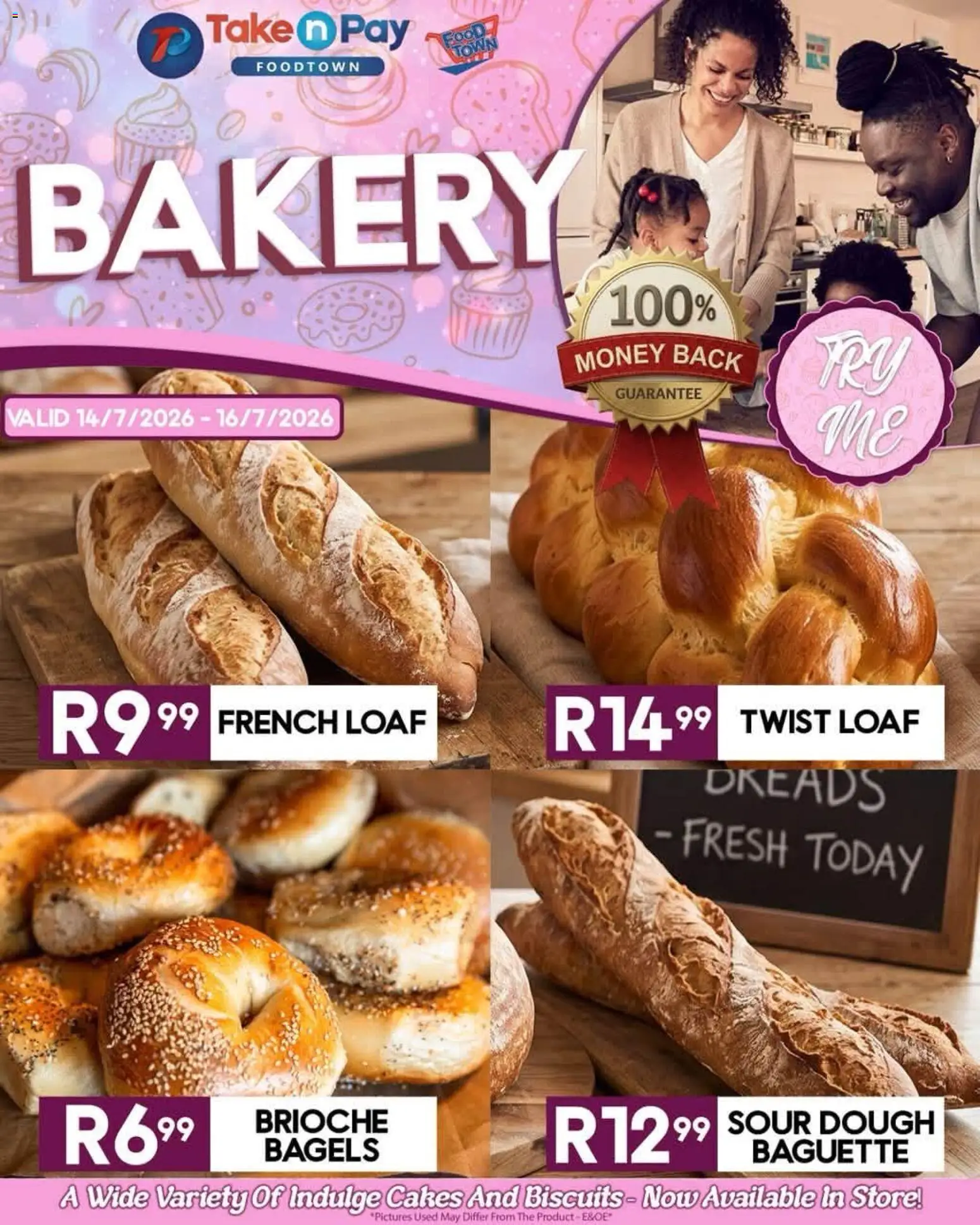 New Take n Pay catalogue – valid from 14/07/2026 | Page: 13 | Products: Bakery, Biscuits, Touca de banho