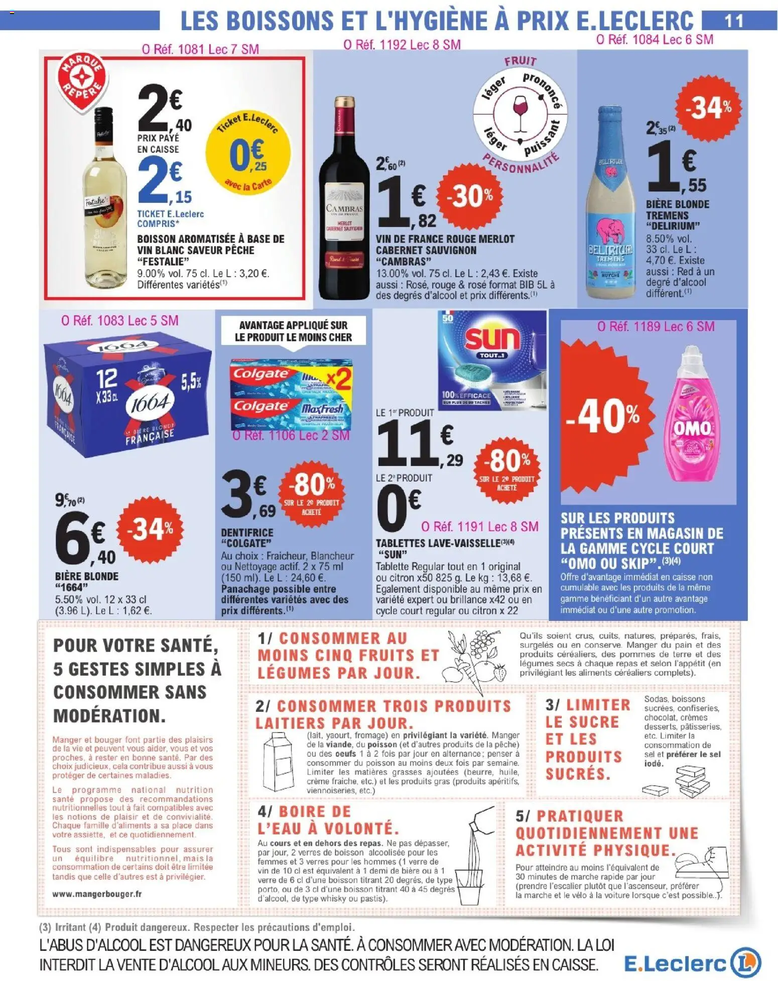 {H1} | Page: 11 | Produits: Citron, Sucre, Pêche, Poisson