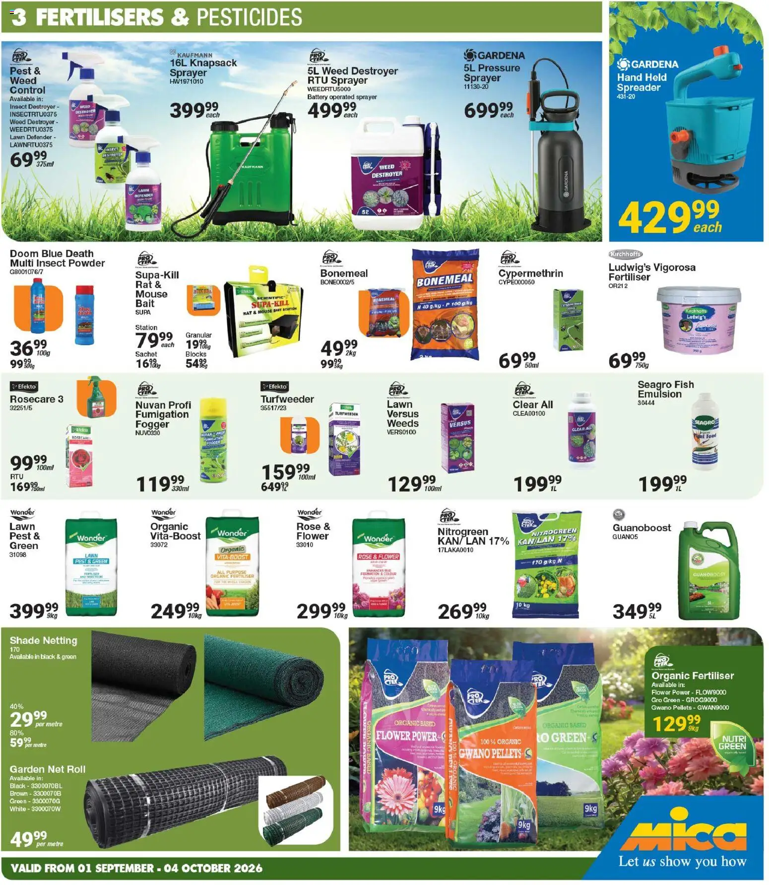 New MICA catalogue – valid from 01/09/2026 | Page: 3 | Products: Mouse, Battery, Powder, Fish