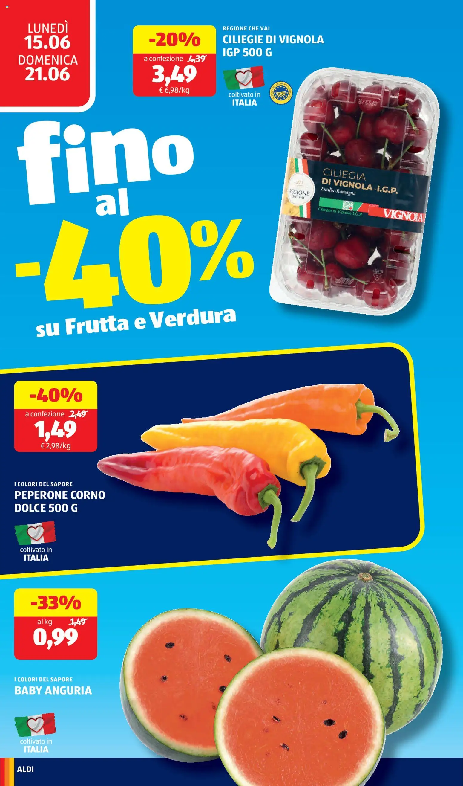Volantino Aldi del 15.06.2026 | Pagina: 8 | Prodotti: Frutta, Anguria