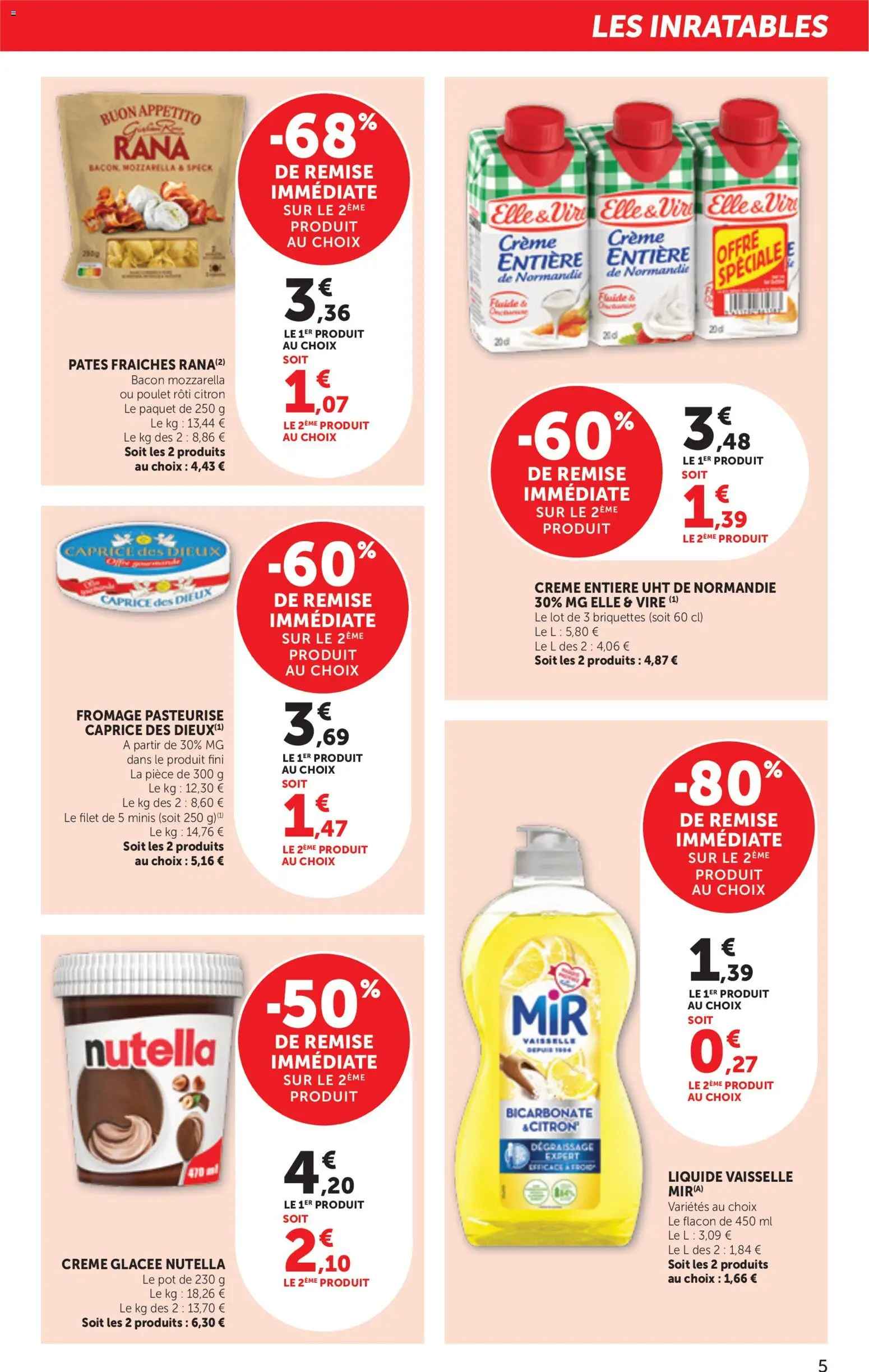 {H1} | Page: 5 | Produits: Citron, Liquide vaisselle, Pâtes fraîches, Fromage
