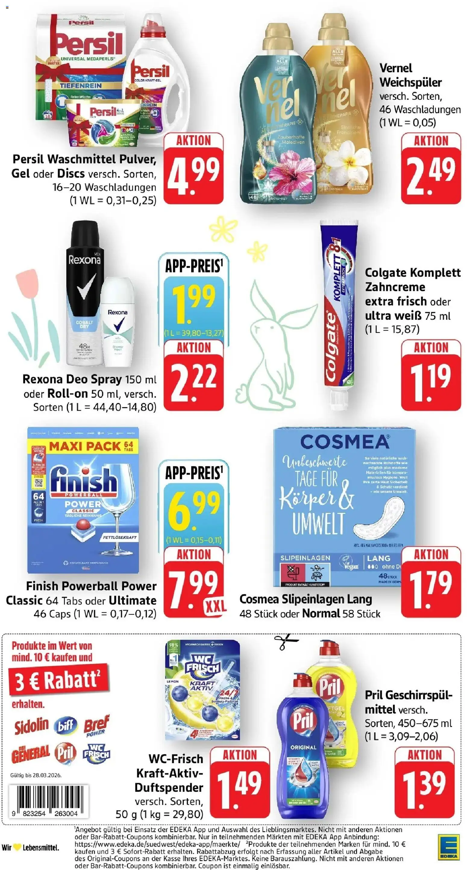 Edeka prospekt Bitburg	 – gültig ab 23.03.2026 | Seite: 40 | Produkte: Finish, Weichspüler, Pril, Persil