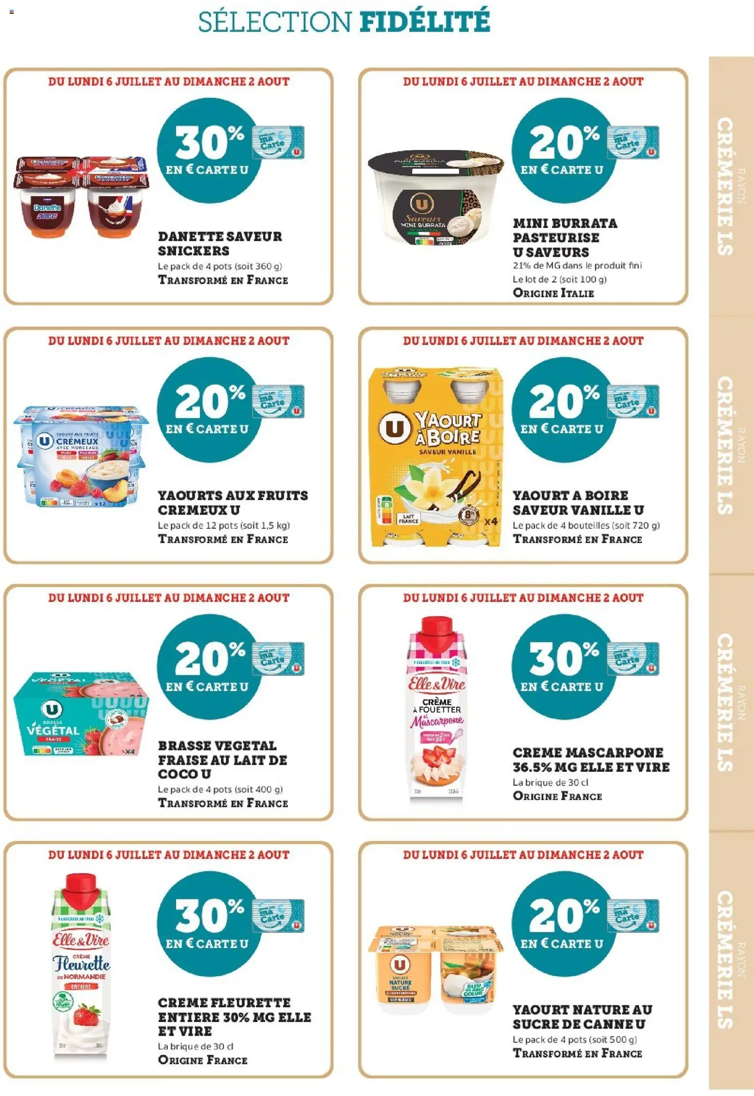 {H1} | Page: 7 | Produits: Fraise, Yaourt à boire, Yaourt, Crème