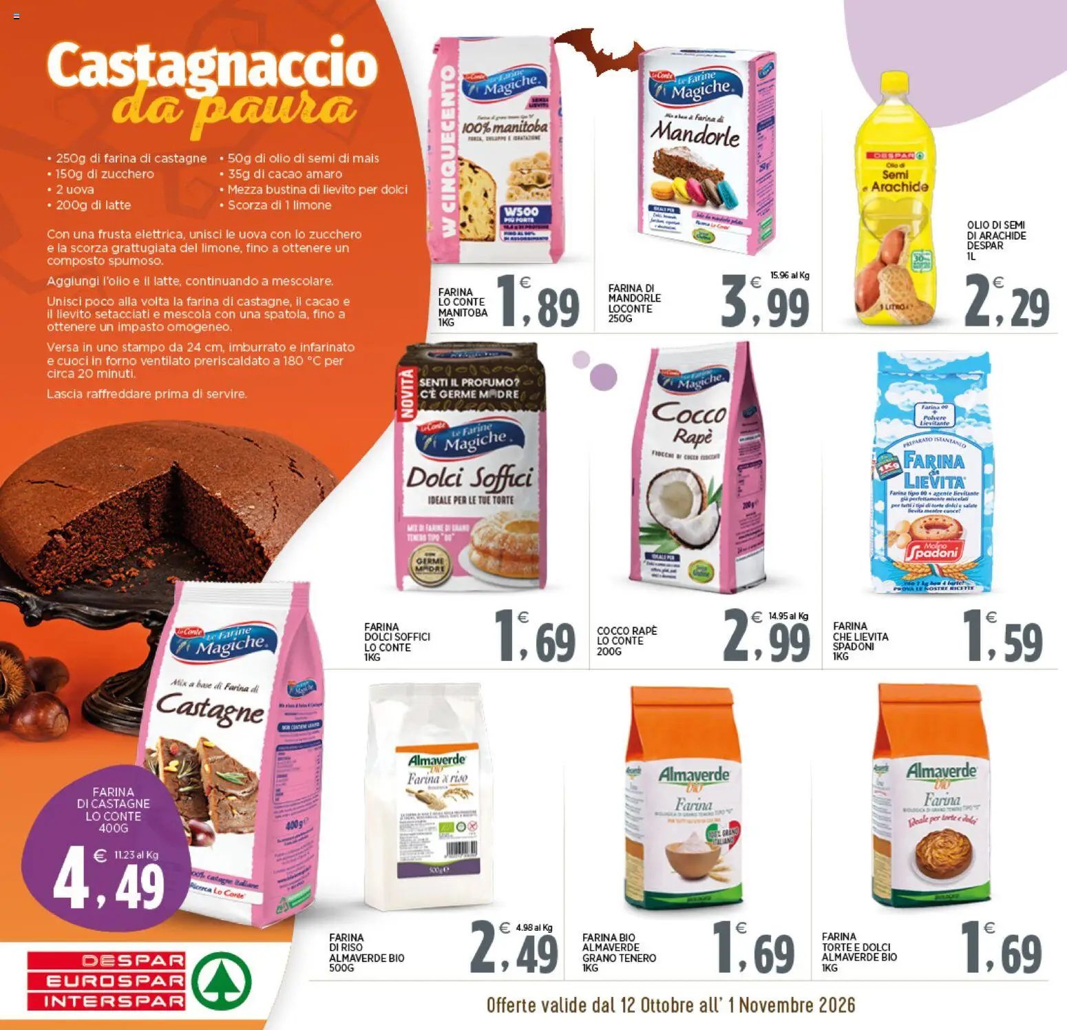Volantino Interspar del 12/10/2026 | Pagina: 4 | Prodotti: Zucchero, Cocco, Dolci, Forno