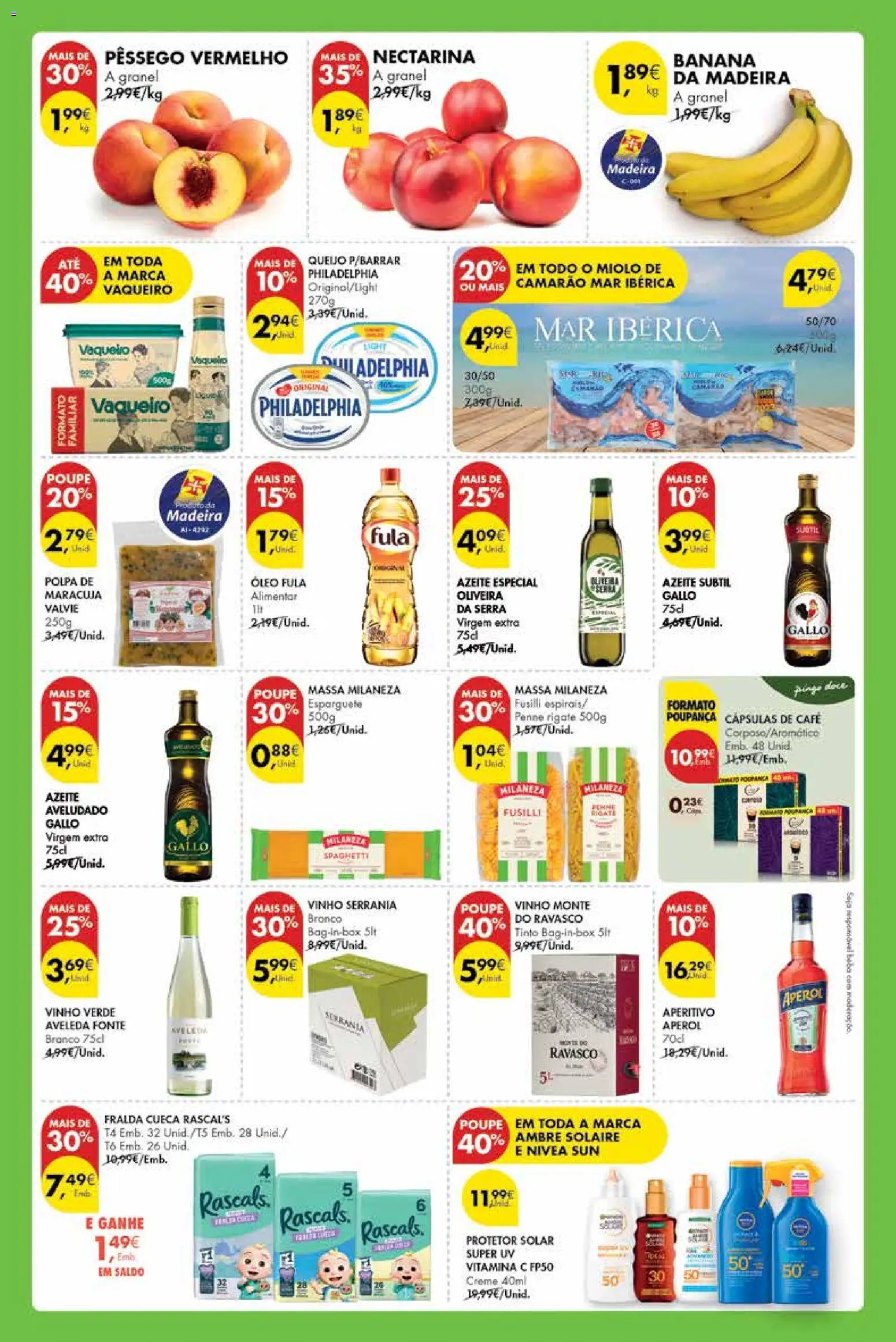 Pingo Doce Poupe este Fim de Semana Madeira │ válido de 07/08/2026 | Página: 2 | Produtos: Protetor solar, Cápsulas, Massa, Massa milaneza