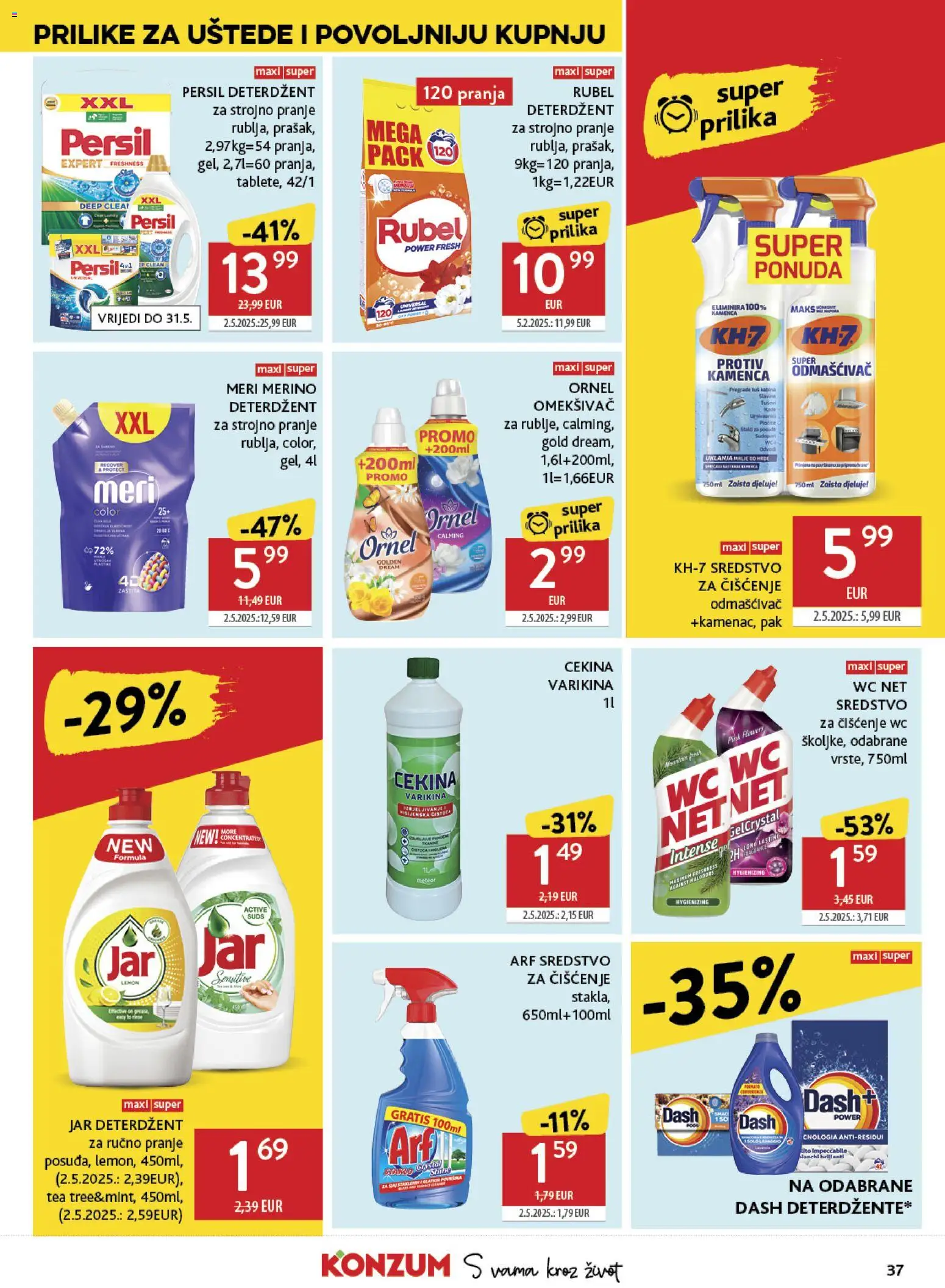 Konzum HR akciós ujság - amely érvényes a következő dátumtól: 13.05.2026 | Oldal: 37 | Termékek: Persil, WC, Tea