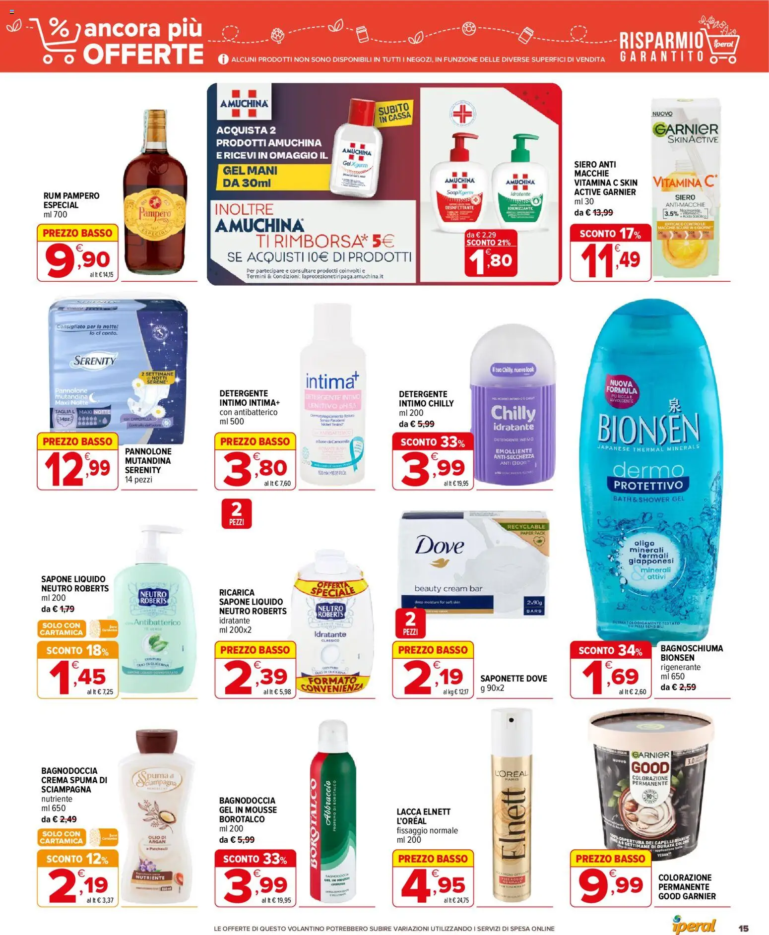 Volantino Iperal del 17.06.2026 | Pagina: 15 | Prodotti: Crema, Lacca, Bagnoschiuma, Olio