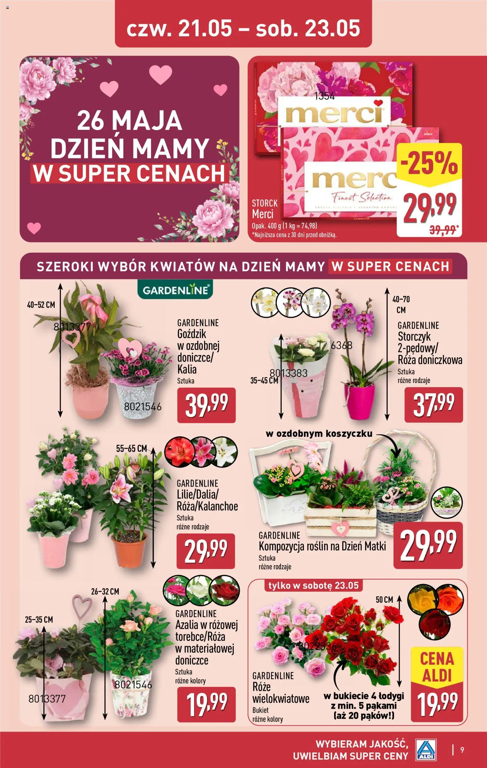 Aldi Polsko leták - Artykuły przemysłowe i tekstylia od 21.05.2026 | Strana: 9 | Produkty: Finest, Storczyk, Merci