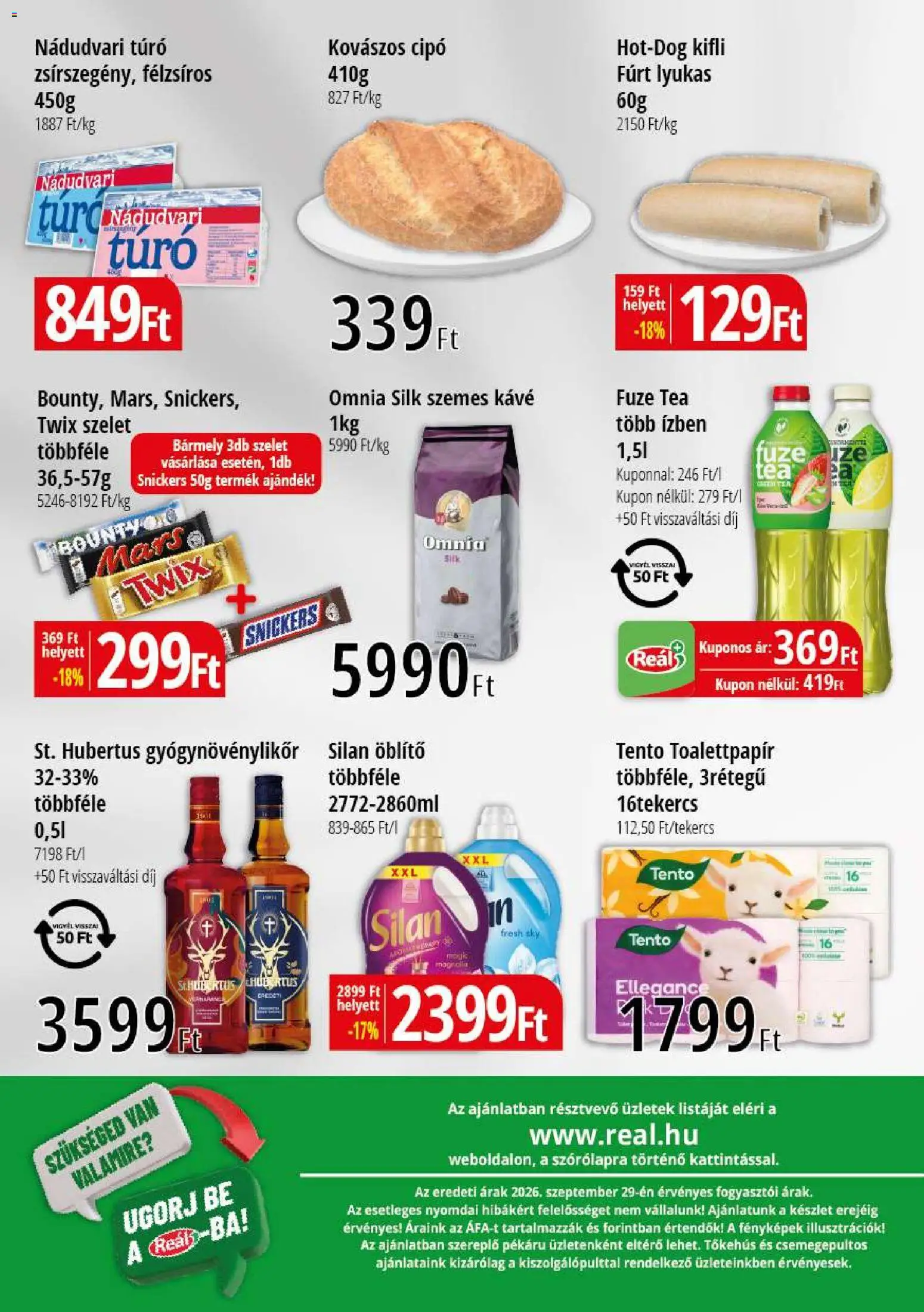 Reál akciós ujság - amely érvényes a következő dátumtól: 2026.10.07. | Oldal: 2 | Termékek: Mars, Tento, Kávé, Túró