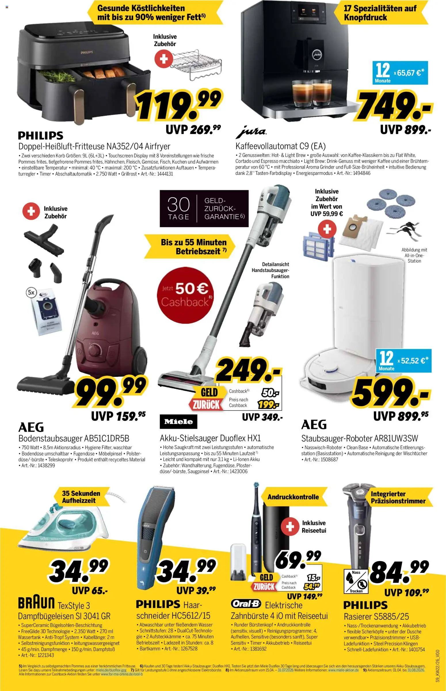 Medimax Prospekt – gültig ab 23.05.2026 | Seite: 9 | Produkte: Miele, Rasierer, Kaffeevollautomat, Kuchen