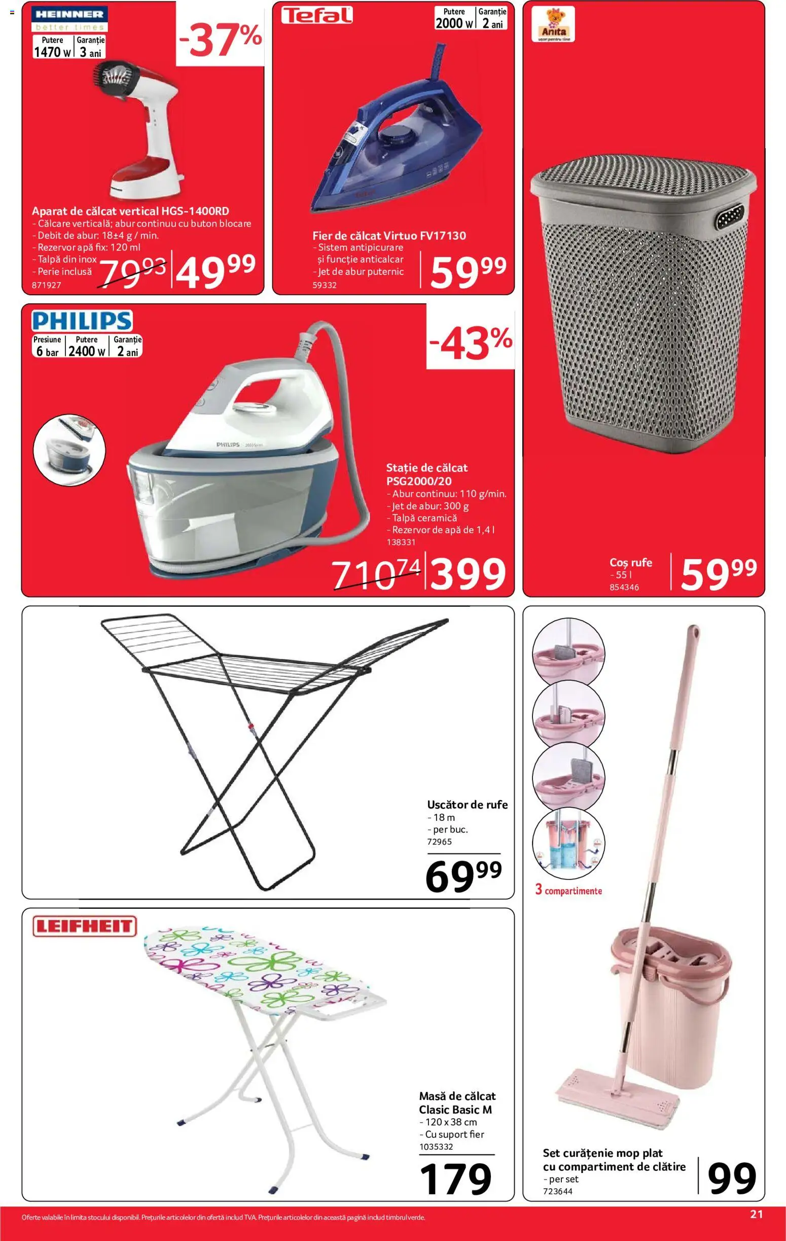 Noul catalog Selgros – valabil de la 10.07.2026 | Pagină: 21 | Produse: Uscător, Coș, Masă, Apă