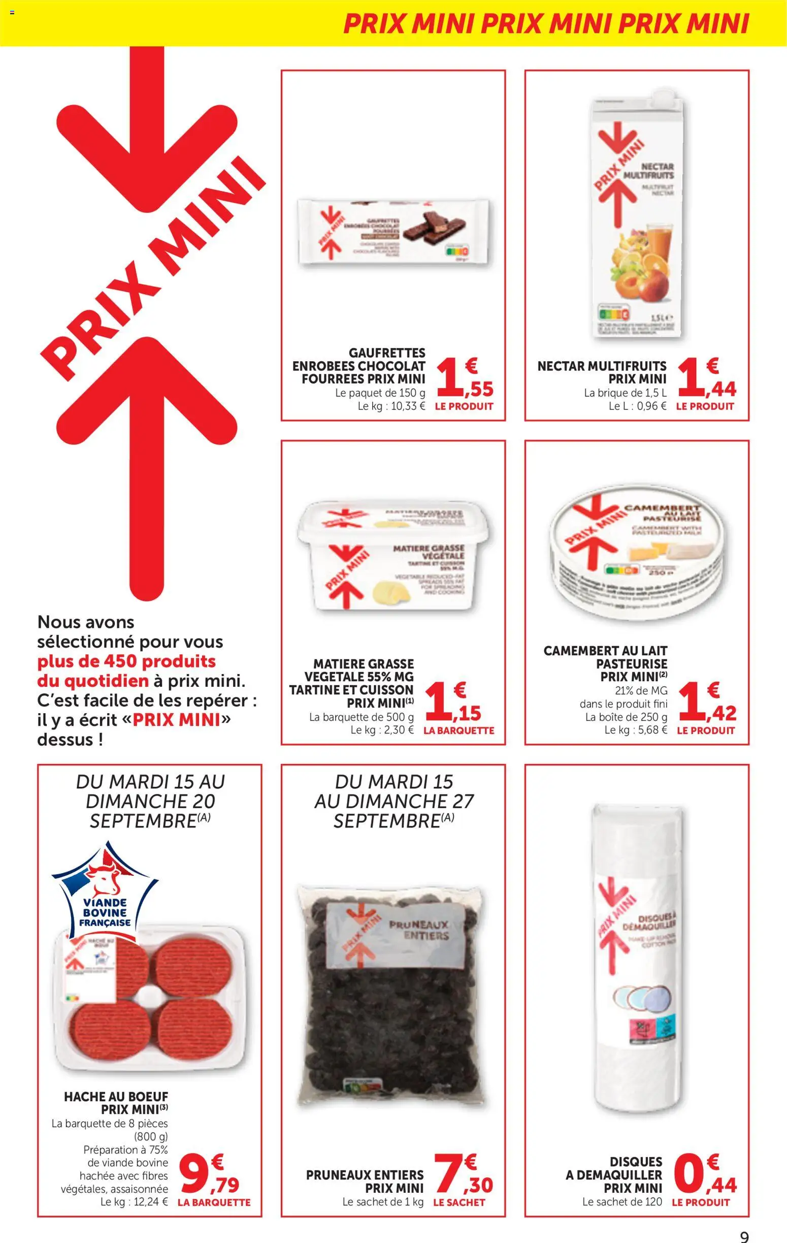 {H1} | Page: 9 | Produits: Gaufrettes, Lait, Viande, Viande bovine
