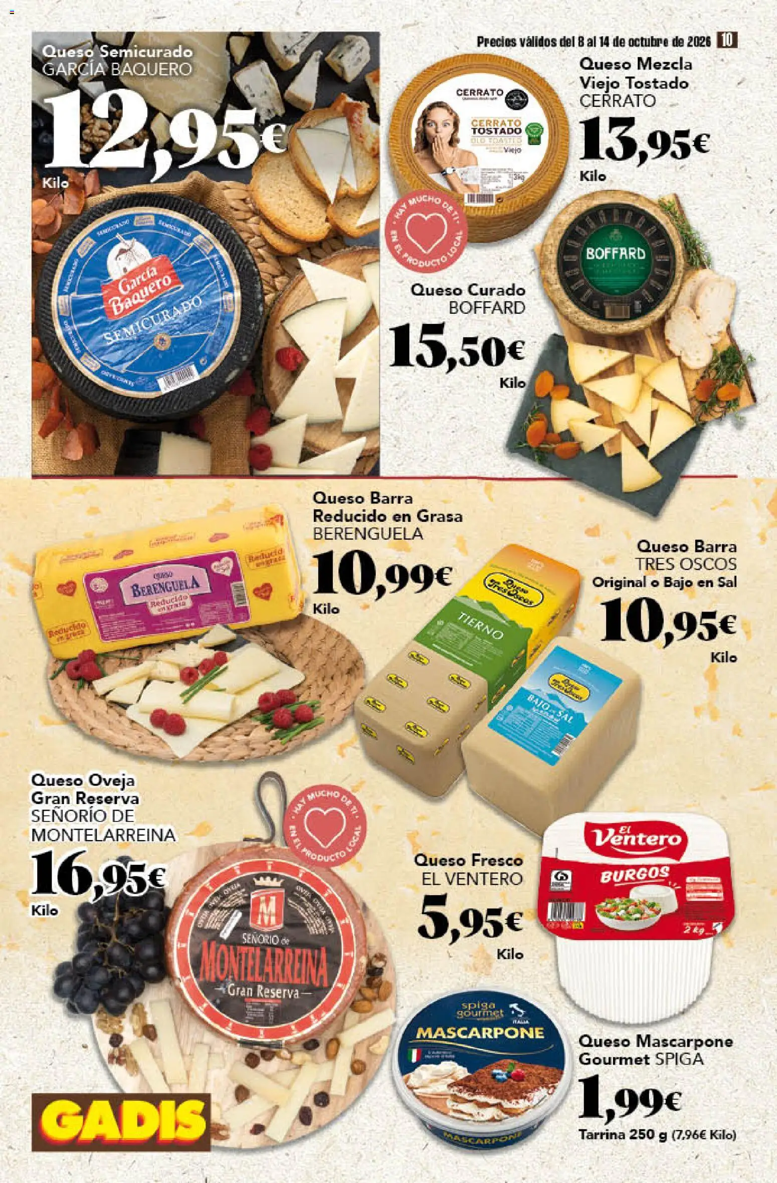 Gadis - folleto │ válido desde el 08/10/2026 | Página: 10 | Productos: Queso, Queso curado, Sal, Mascarpone