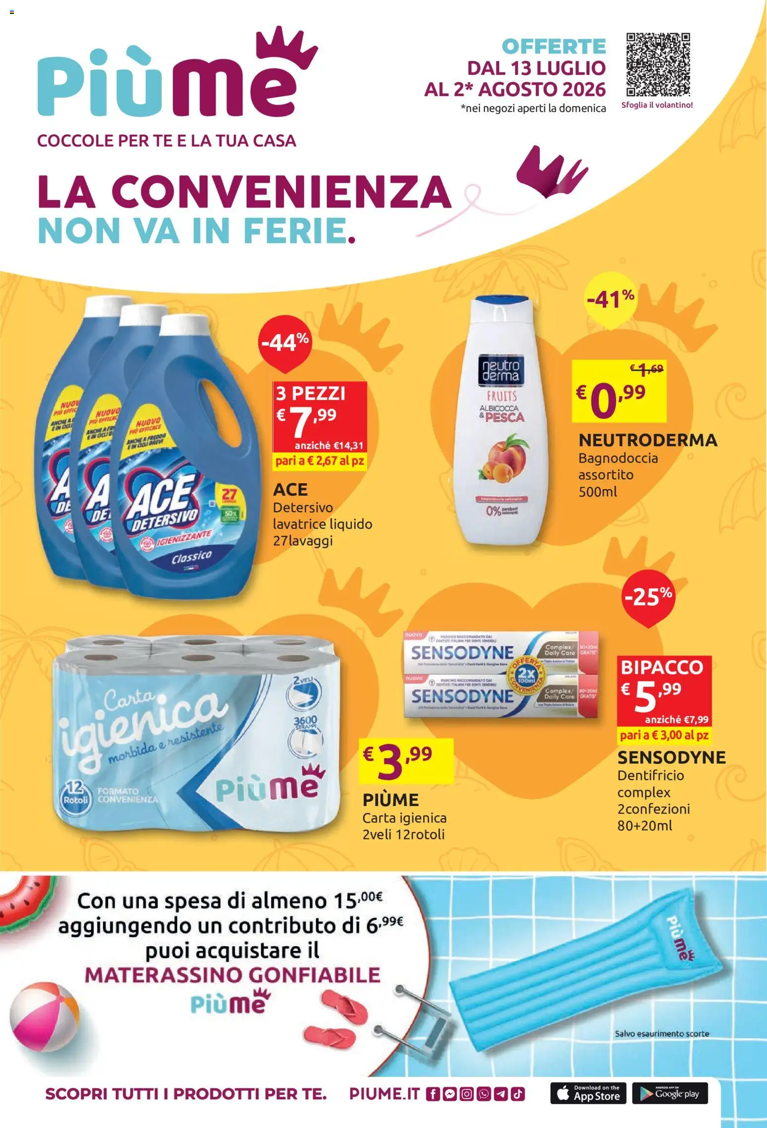 Volantino IperSoap del 13/07/2026 | Pagina: 1 | Prodotti: Carta igienica, Dentifricio, Tè, Pesca