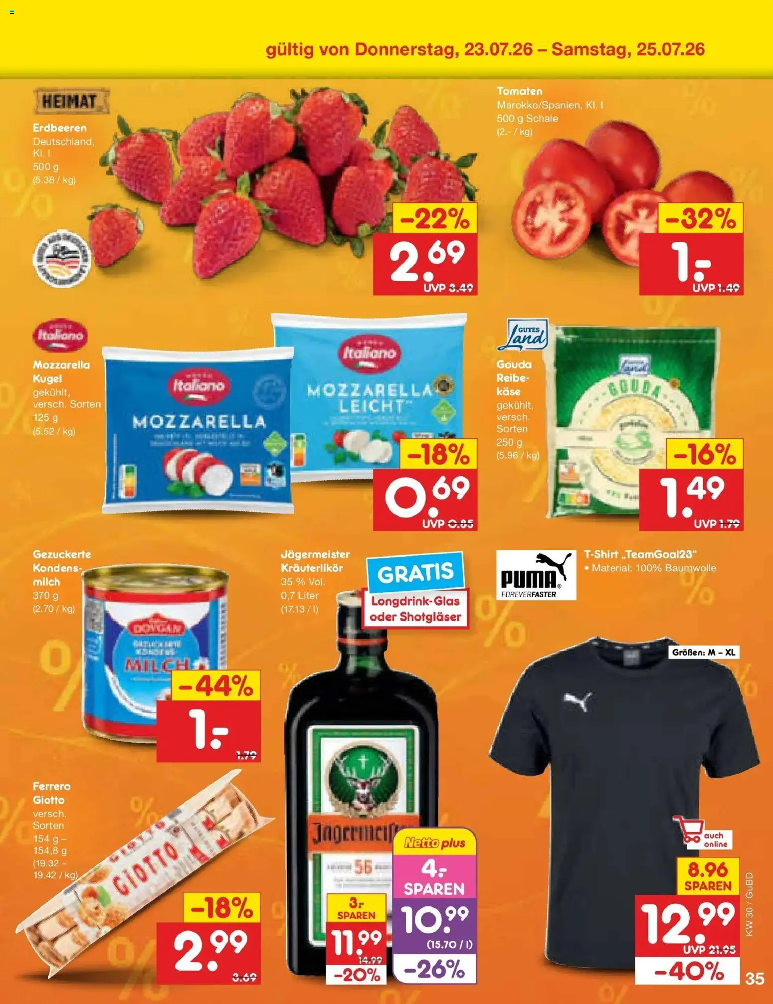 Netto Marken-Discount Prospekt Augustusburg – gültig ab 20.07.2026 | Seite: 59 | Produkte: Milch, Käse, Jägermeister, Erdbeeren
