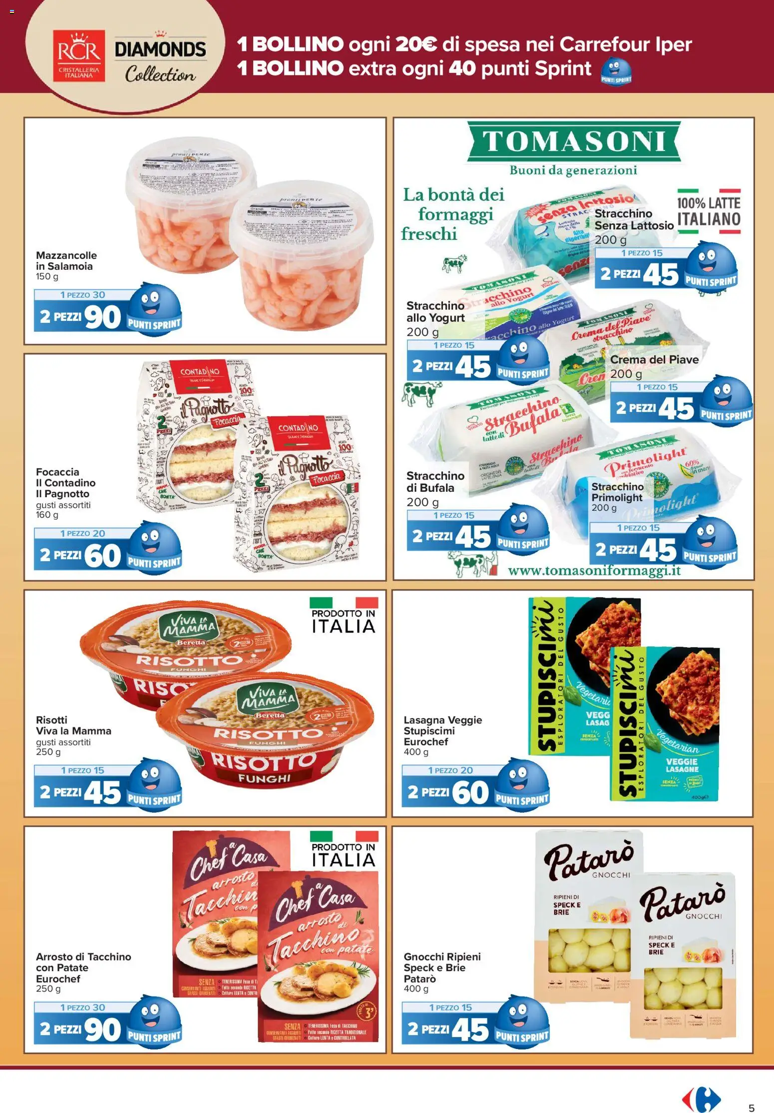 Volantino Carrefour del 15/09/2026 | Pagina: 5 | Prodotti: Riso, Focaccia, Patate, Senza lattosio
