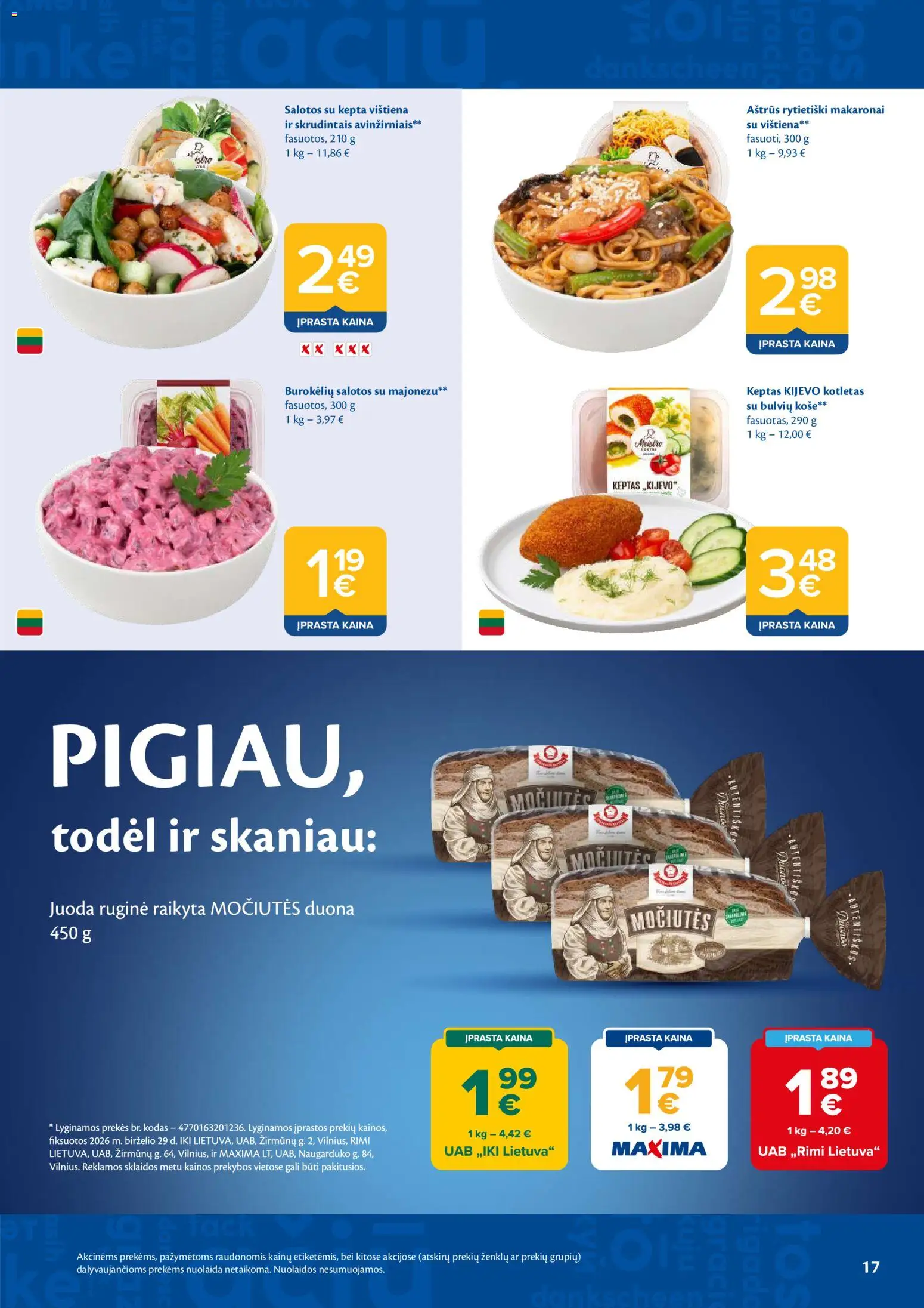 MAXIMA akcijos nuo 2026.07.07 | Puslapis: 17 | Prekių: Salotos, Košė, Vištiena, Makaronai
