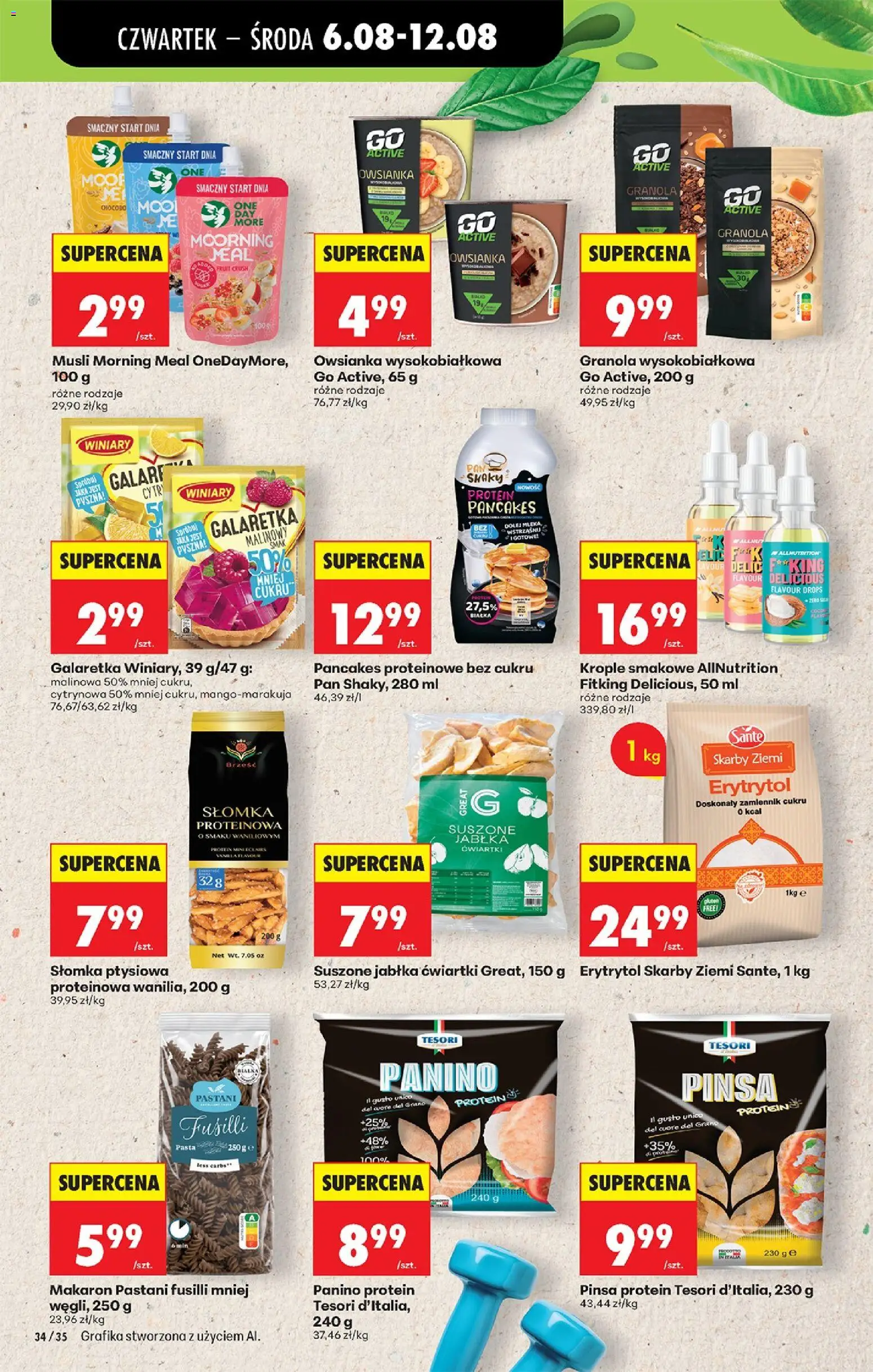 Biedronka gazetka od czwartku od 06.08.2026 | Strona: 56 | Produkty: Owsianka, Słomka ptysiowa, Jabłka, Pancakes
