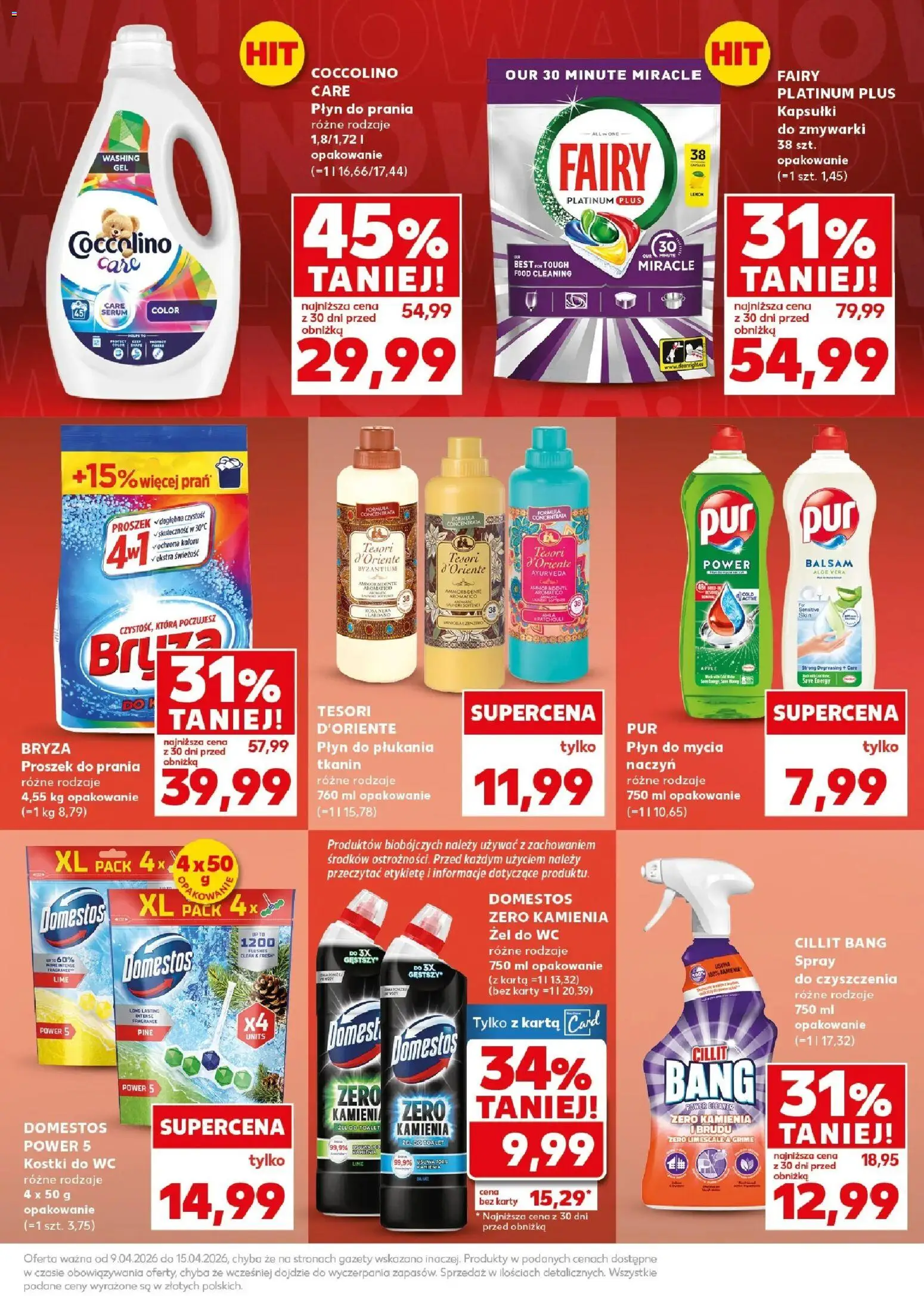 Kaufland gazetka - Mocny start od 13.04.2026 | Strona: 9 | Produkty: Karta, Fairy platinum, Fairy, Proszek do prania