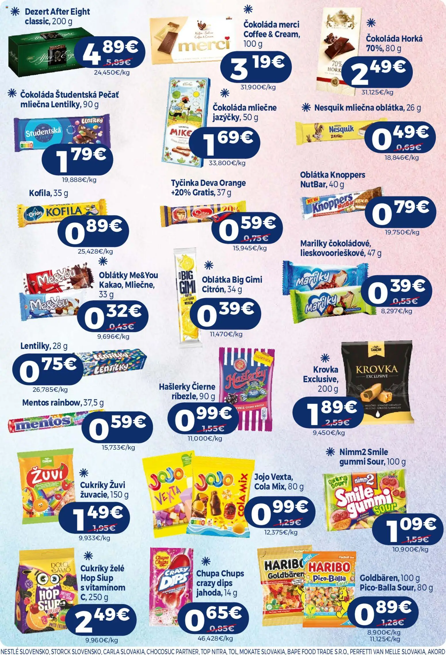 Nové Milk Agro akcie – leták je platný od 19.08.2026 | Strana: 10 | Produkty: Oblátky, Cukríky, Dezert, Nesquik