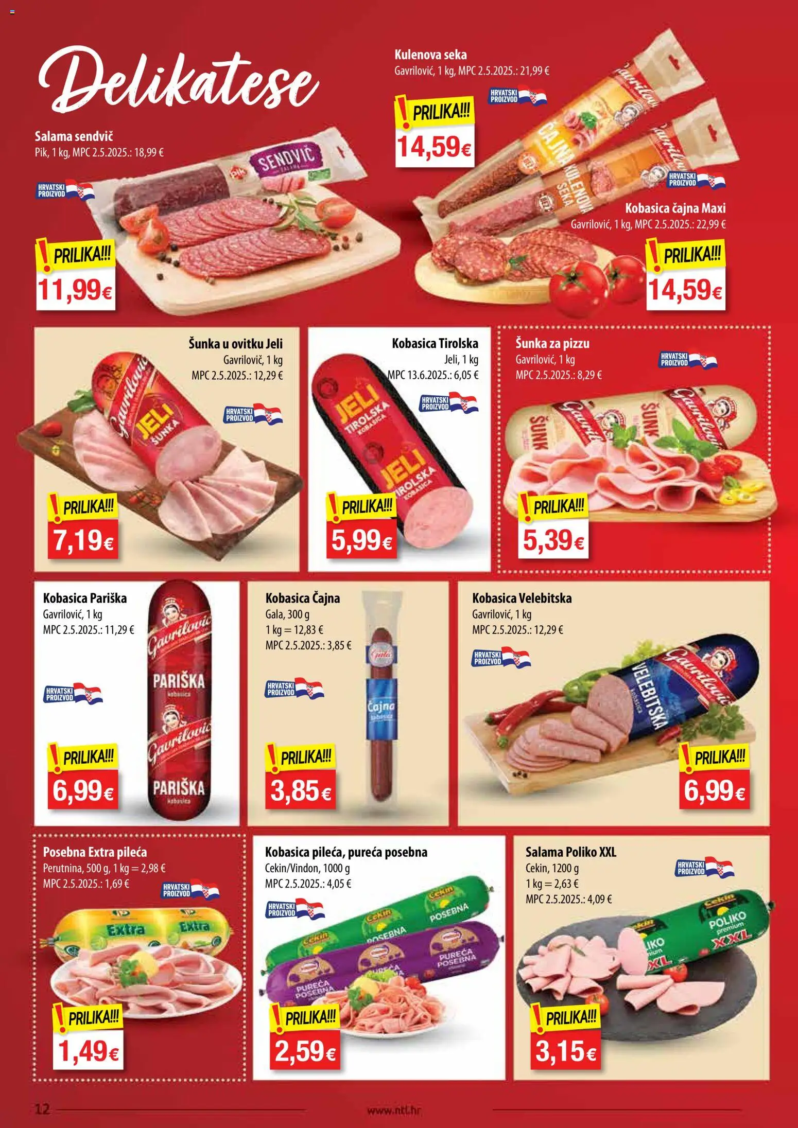 NTL katalog | vrijedi od 03.06.2026 | Stranica: 12 | Proizvodi: Salama, Šunka, Kobasica
