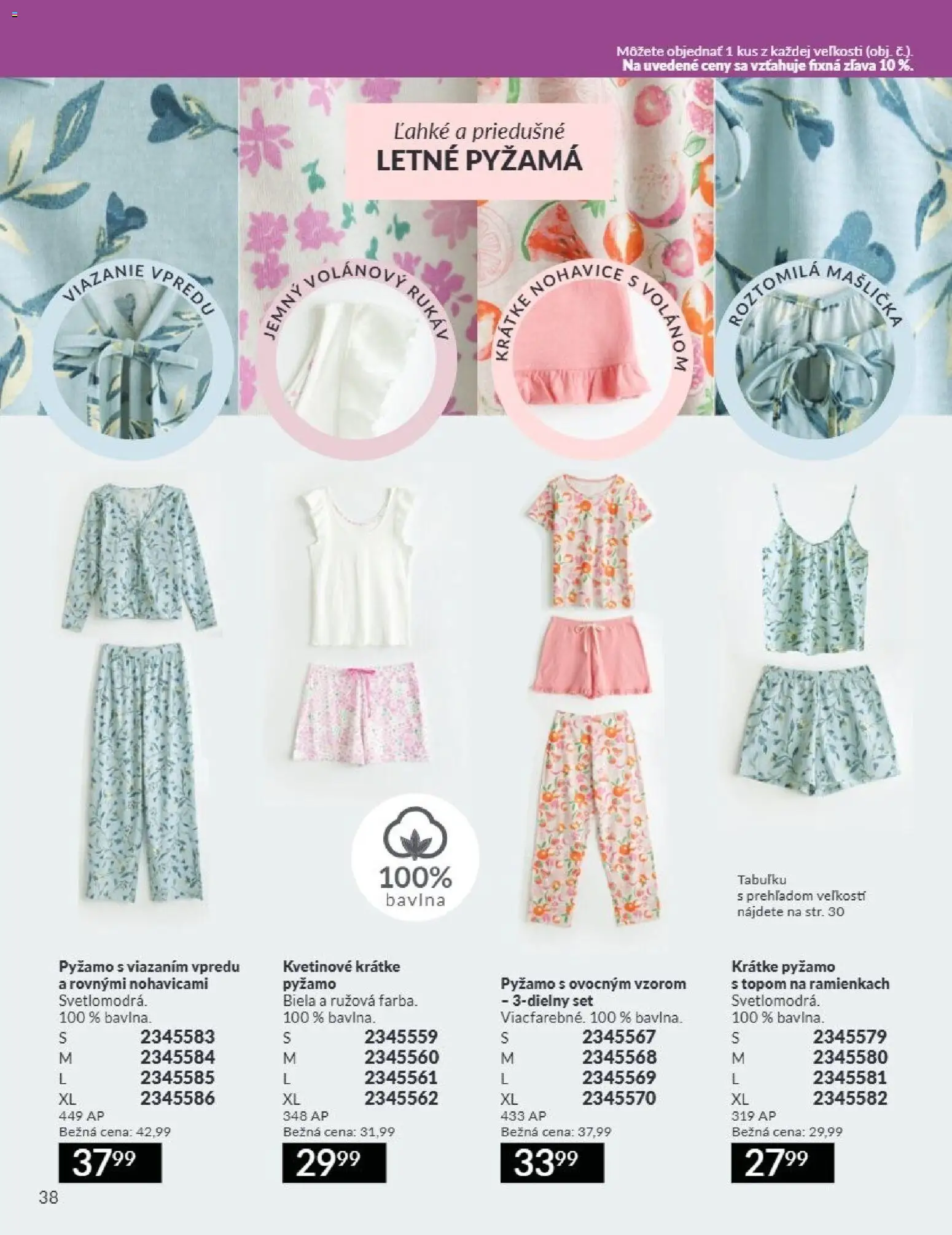 Nové Avon akcie – leták je platný od 01.07.2026 | Strana: 38 | Produkty: Pyžamo