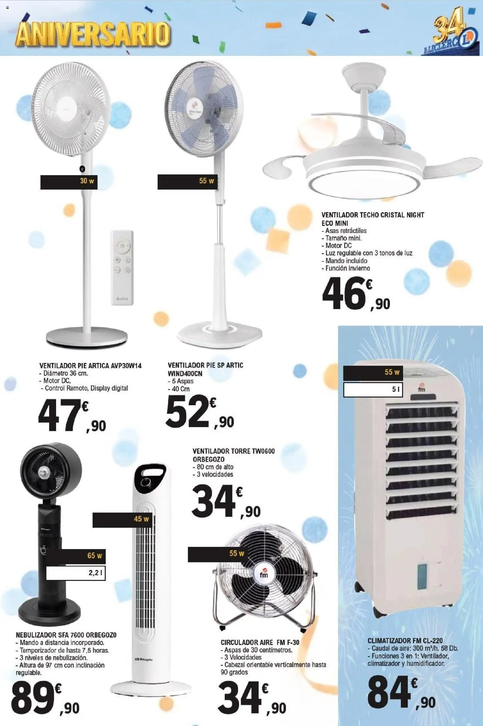 E.Leclerc Aniversario │ válido desde el 29/07/2026 | Página: 29 | Productos: Ventilador, Circulador