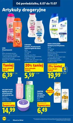 Pogląd oferty "CIEN, Żel pod prysznic, 1 L, Jaśmin, brzoskwiniia lub lotos" - ważna od 09.07.2026 | Strona: 88 | Produkty: Brzoskwinia, Płyn do kąpieli, Masło, Odżywka