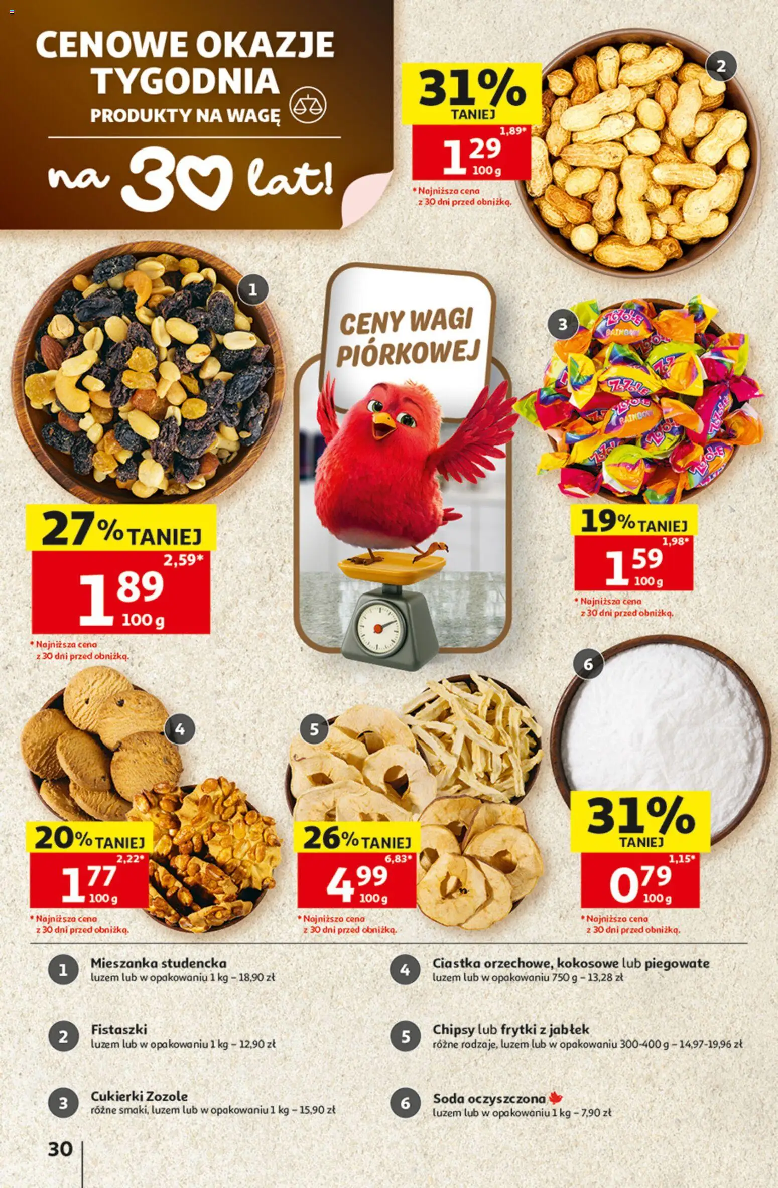 Auchan gazetka - Hipermarket od 08.10.2026 | Strona: 30 | Produkty: Soda oczyszczona, Cukierki, Ciastka, Frytki