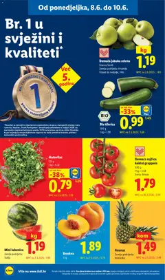 Domaća jabuka zelena, Green apples, Granny Smith variety. - Pregled kataloga iz trgovine Lidl, vrijedi od 08.06.2026 | Stranica: 2
