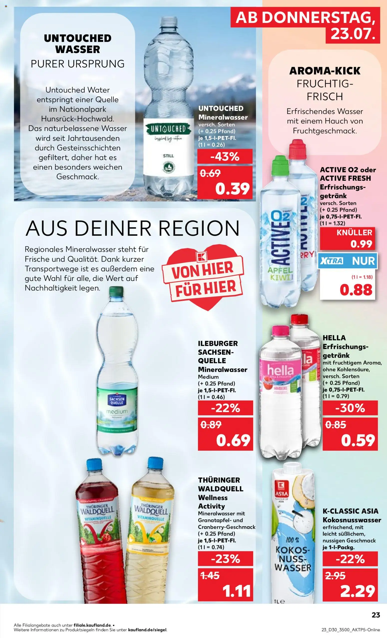 Kaufland Prospekt Jena – gültig ab 23.07.2026 | Seite: 23 | Produkte: Äpfel, Mineralwasser, Wasser, Hella