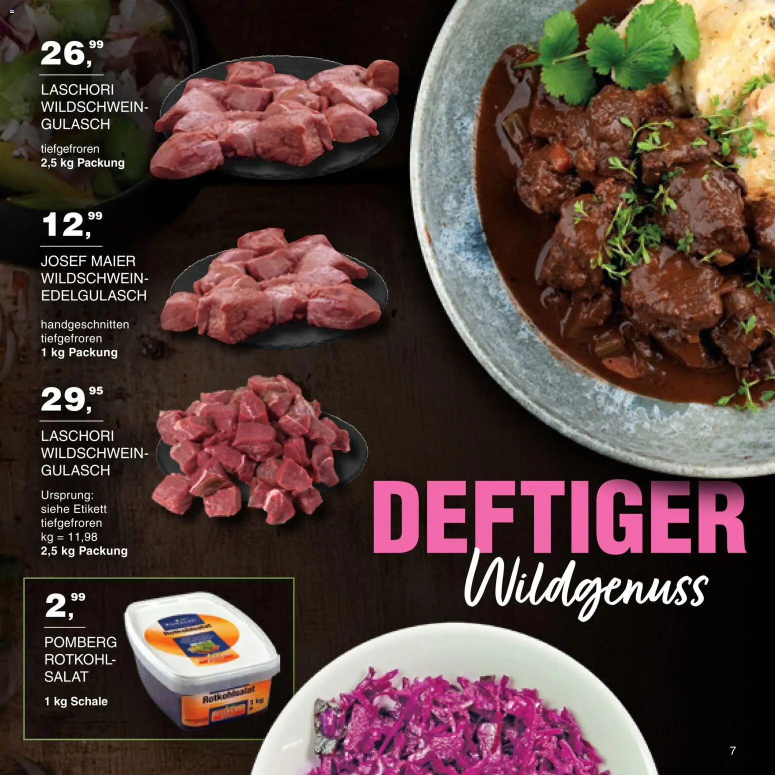 Handelshof Wildkatalog – gültig ab 15.10.2026 | Seite: 7 | Produkte: Rotkohl, Gulasch, Salat