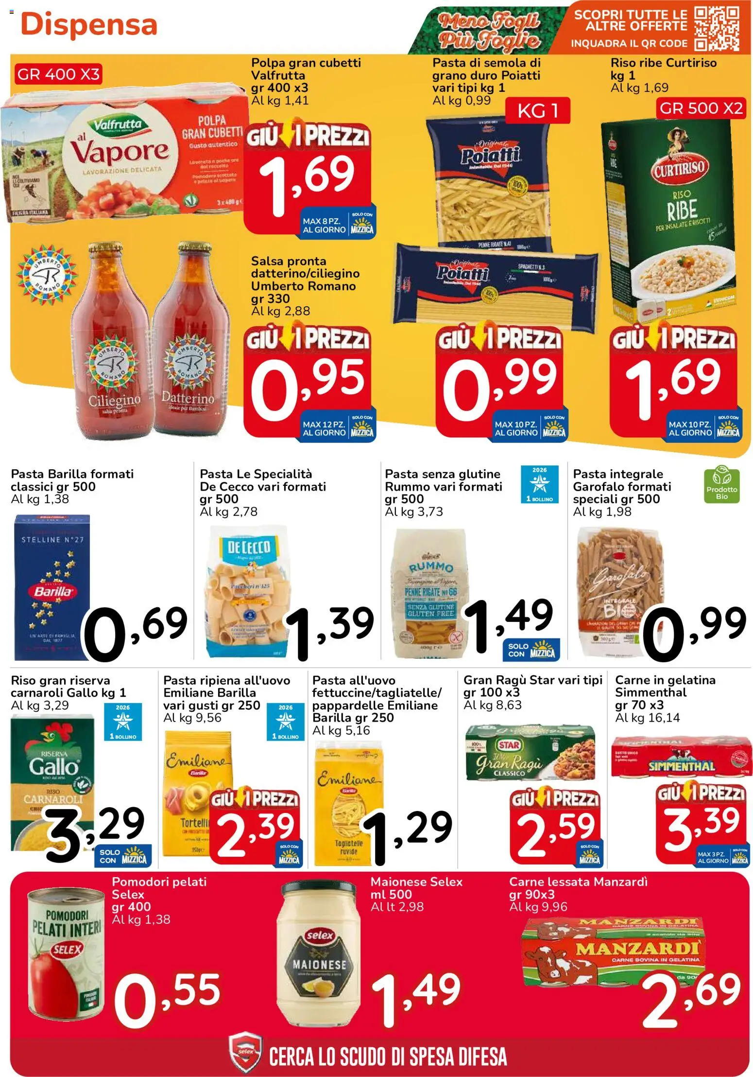Volantino Famila del 15/10/2026 | Pagina: 28 | Prodotti: Pasta senza glutine, Pomodori, Tortelli, Specialità