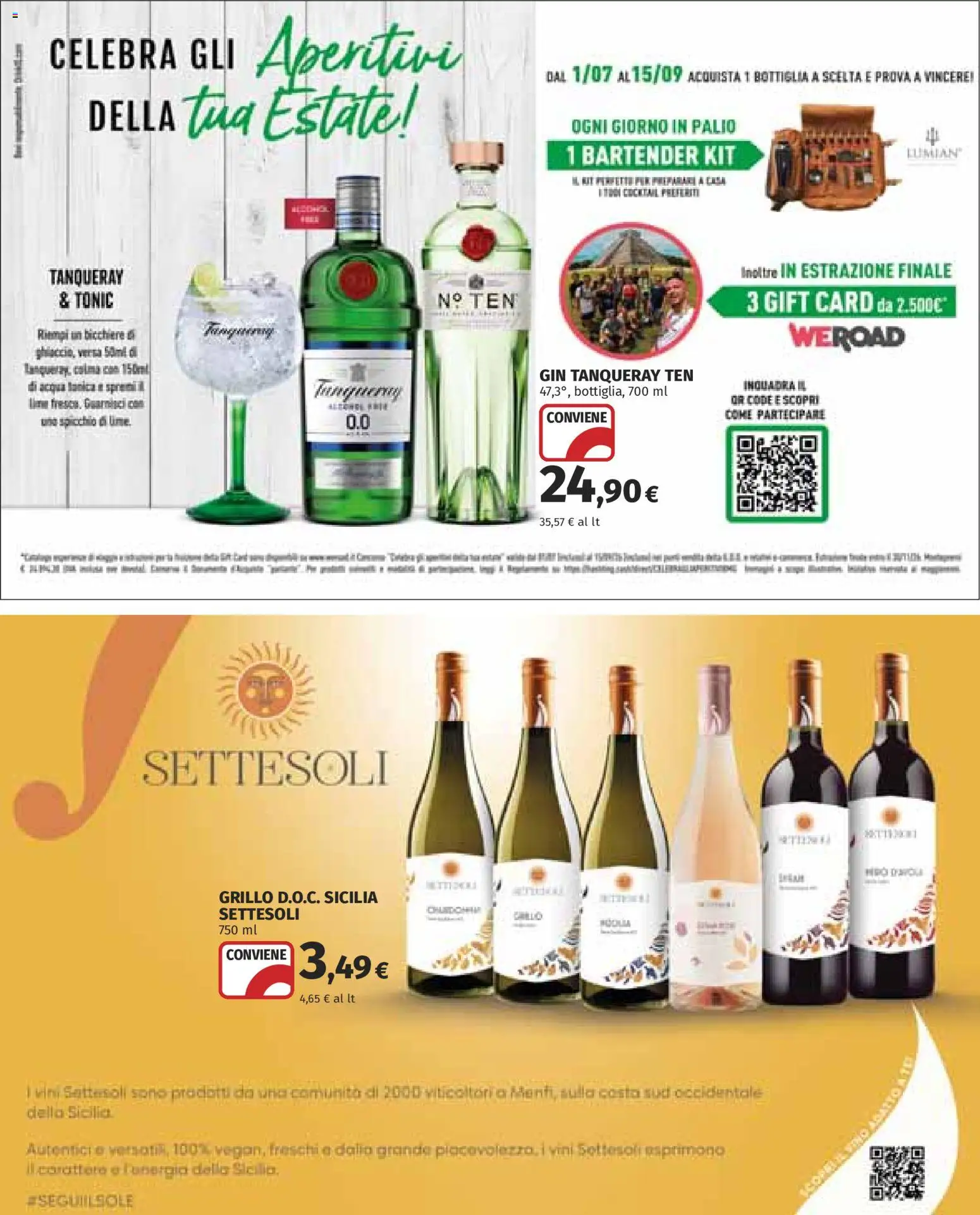 Volantino Ipercoop del 16/07/2026 | Pagina: 43 | Prodotti: Gin, Acqua, Lime, Bottiglia