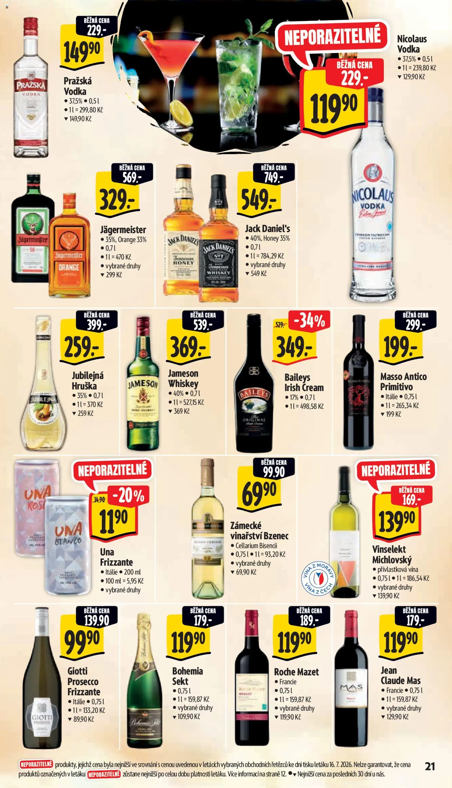 Albert leták - Supermarket - Ostrava od 22.07.2026 | Strana: 37 | Produkty: Prosecco, Primitivo, Irish cream, Jubilejná Hruška