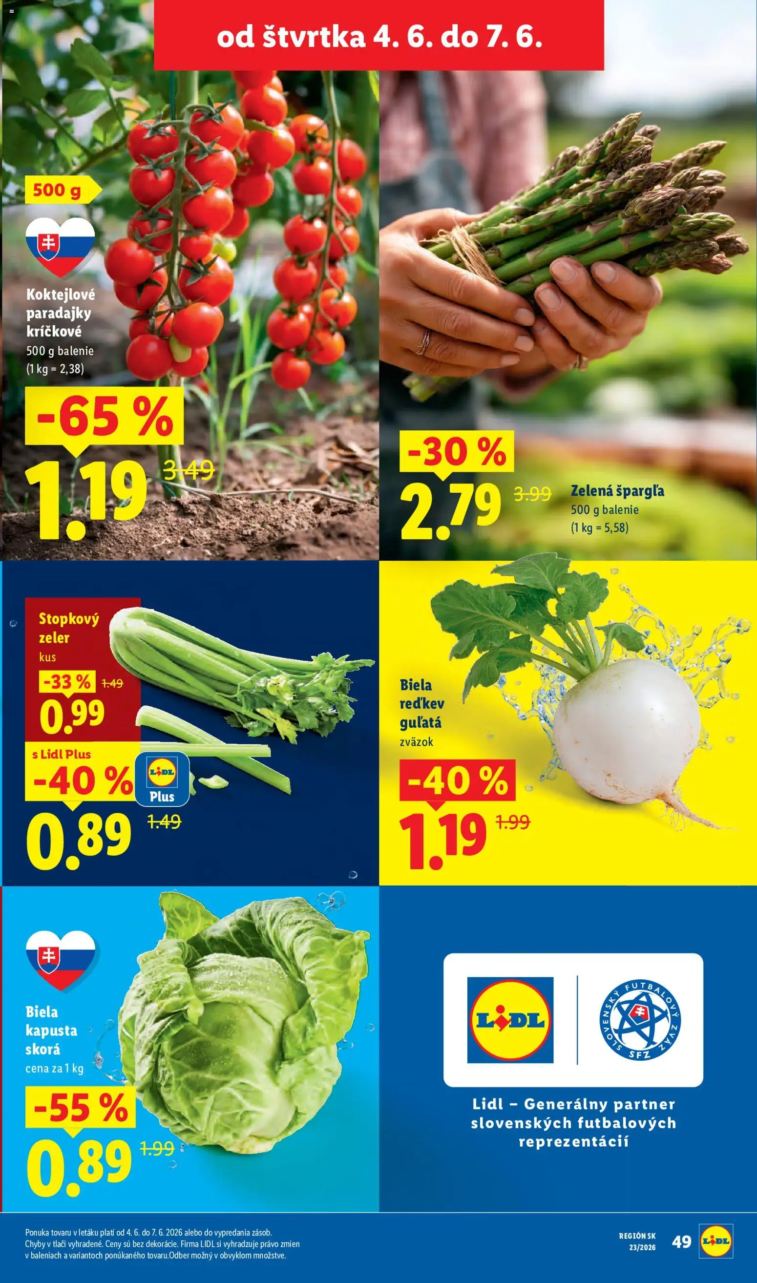 Nové Lidl akcie – leták je platný od 01.06.2026 | Strana: 61 | Produkty: Kapusta, Paradajky, Špargľa, Zeler
