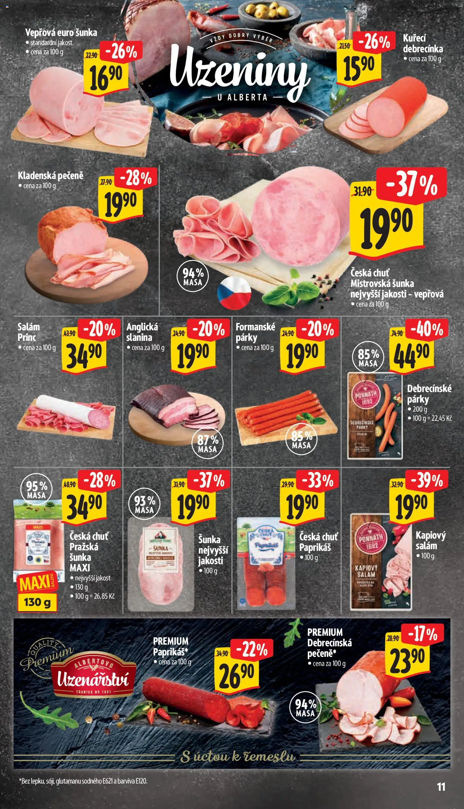 Albert leták - Hypermarket od 10.06.2026 | Strana: 19 | Produkty: Salám, Párky, Pražská šunka, Slanina