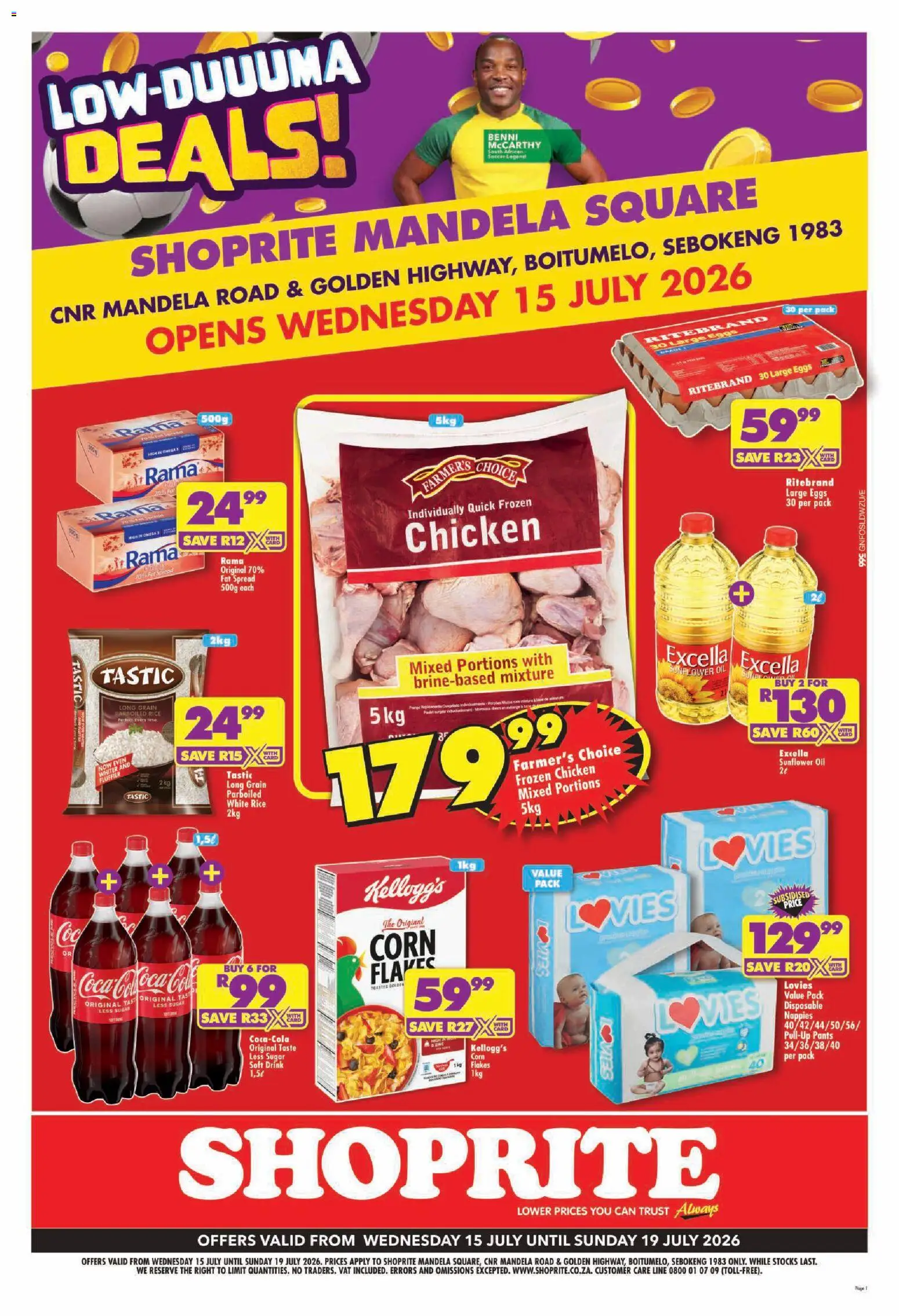 New Shoprite catalogue – valid from 15/07/2026 | Page: 1 | Products: Corn, Oil, Flakes, Sugar