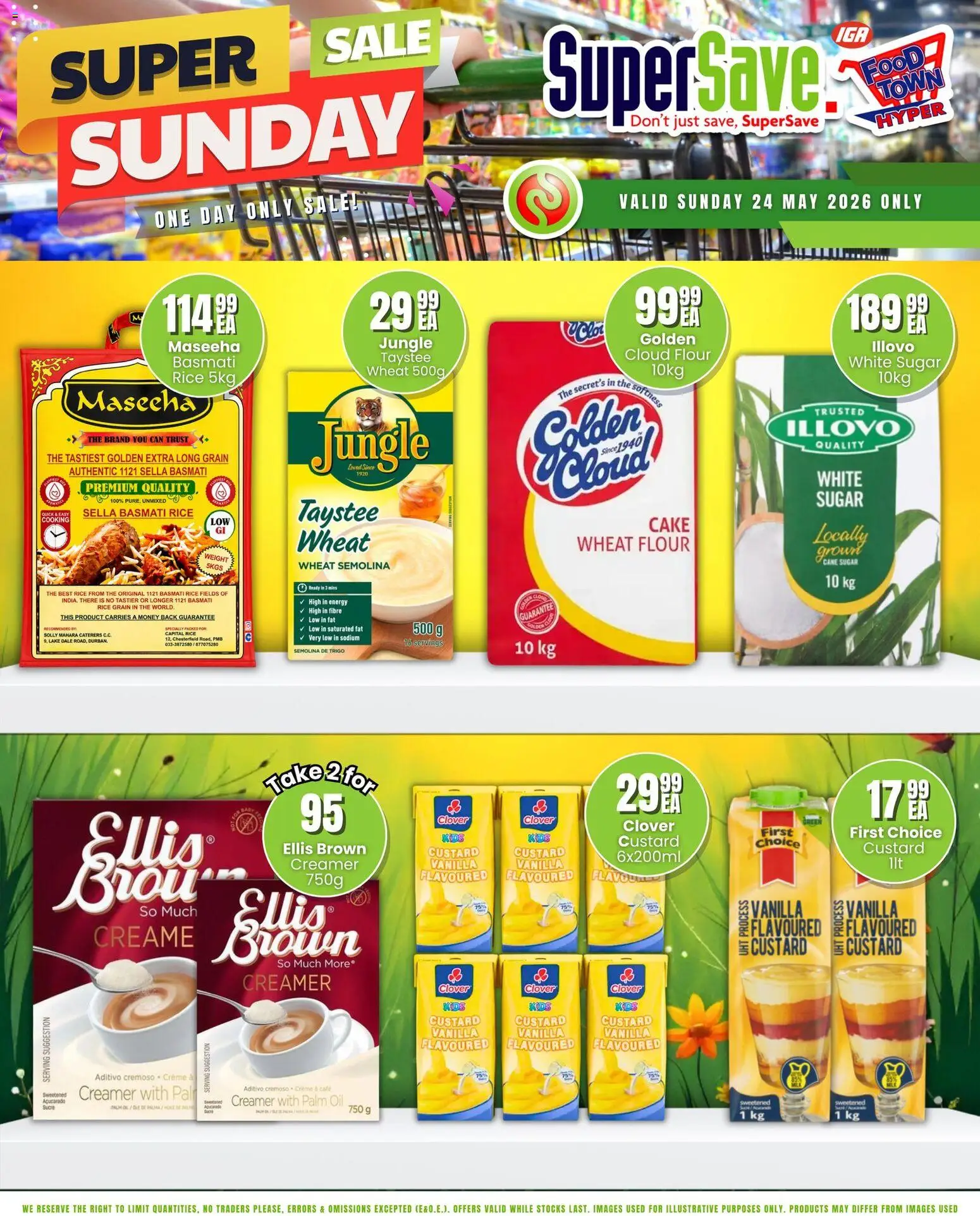 New Super Save catalogue – valid from 24.05.2026 | Page: 2 | Products: Custard, Creamer, Rice, Sugar