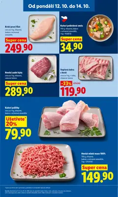 Náhled letáku Hovězí mleté maso 100%, 700 g, chlazené, baleno v ochranné atmosféře, 1 kg = 214,14 Kč od 12.10.2026 | Strana: 17