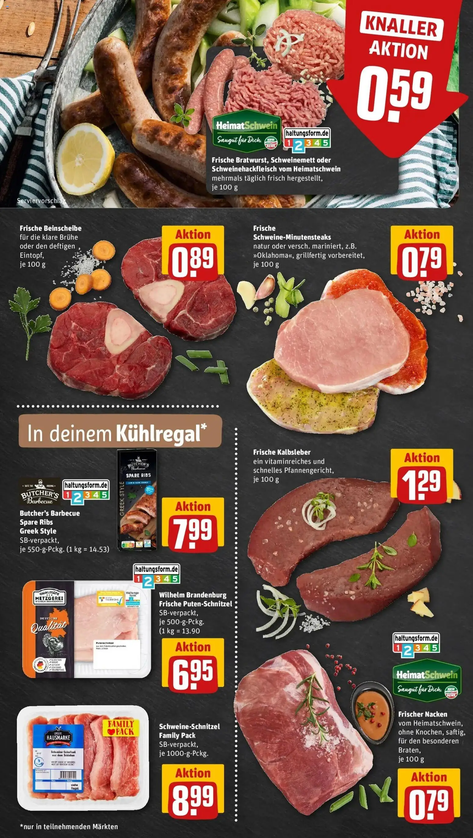 REWE Prospekt ab 03.08.2026 zum Blättern » Angebote | Seite: 6 | Produkte: Spare ribs, Brühe, Kalbsleber, Schinken
