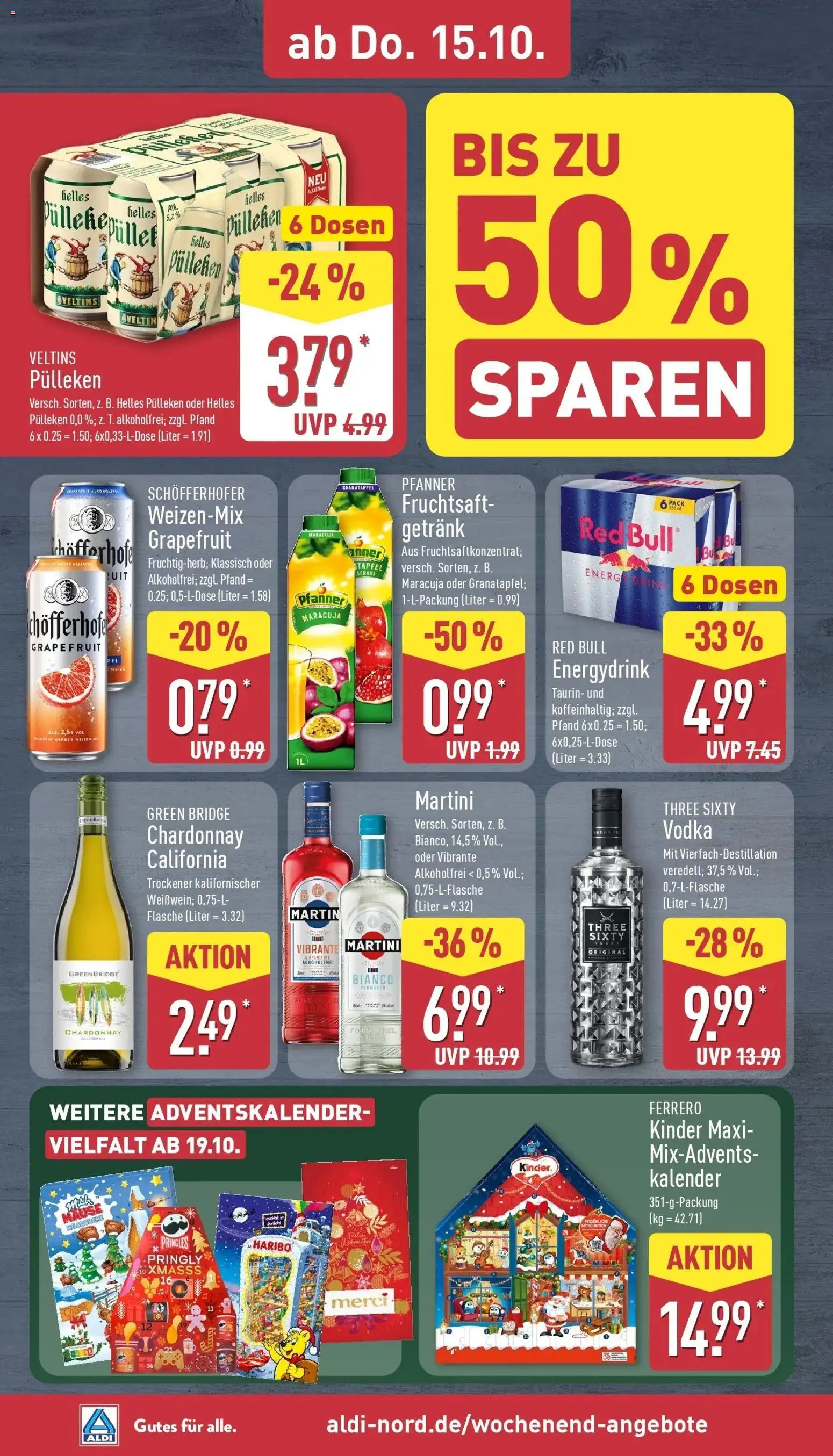 Aldi Aktueller Prospekt (ab 12.10.2026) » Angebote Online | Seite: 34 | Produkte: Martini, Energy, Veltins pulleken, Veltins