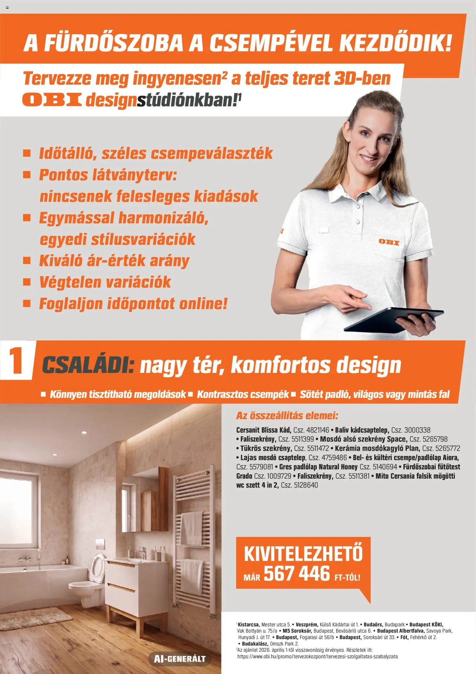 OBI akciós ujság - amely érvényes a következő dátumtól: 2026.08.04. | Oldal: 22 | Termékek: Padlólap, Gres, Csempék, Mosdó