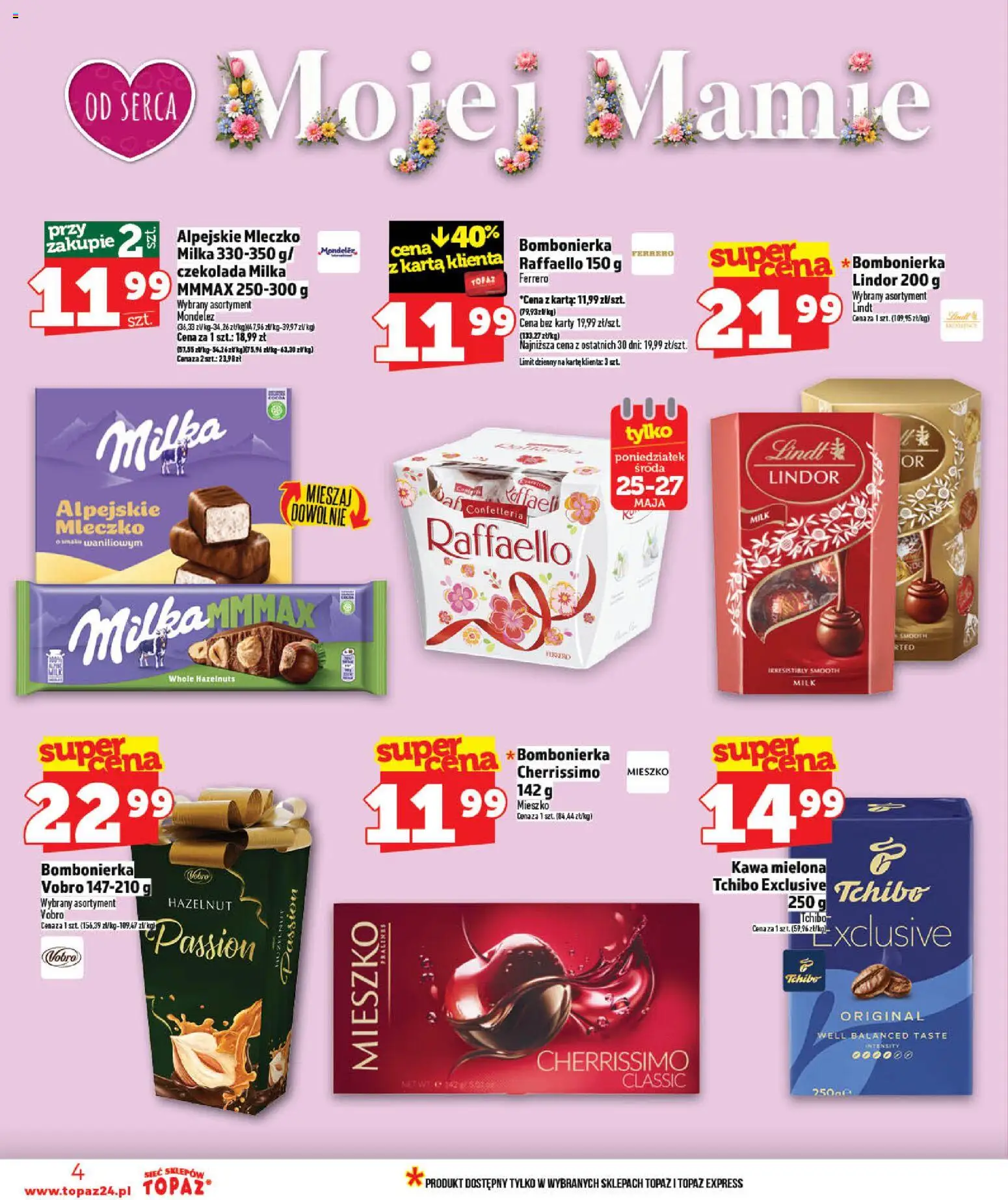 Topaz gazetka od 21.05.2026 | Strona: 4 | Produkty: Karta, Tchibo exclusive, Kawa, Czekolada
