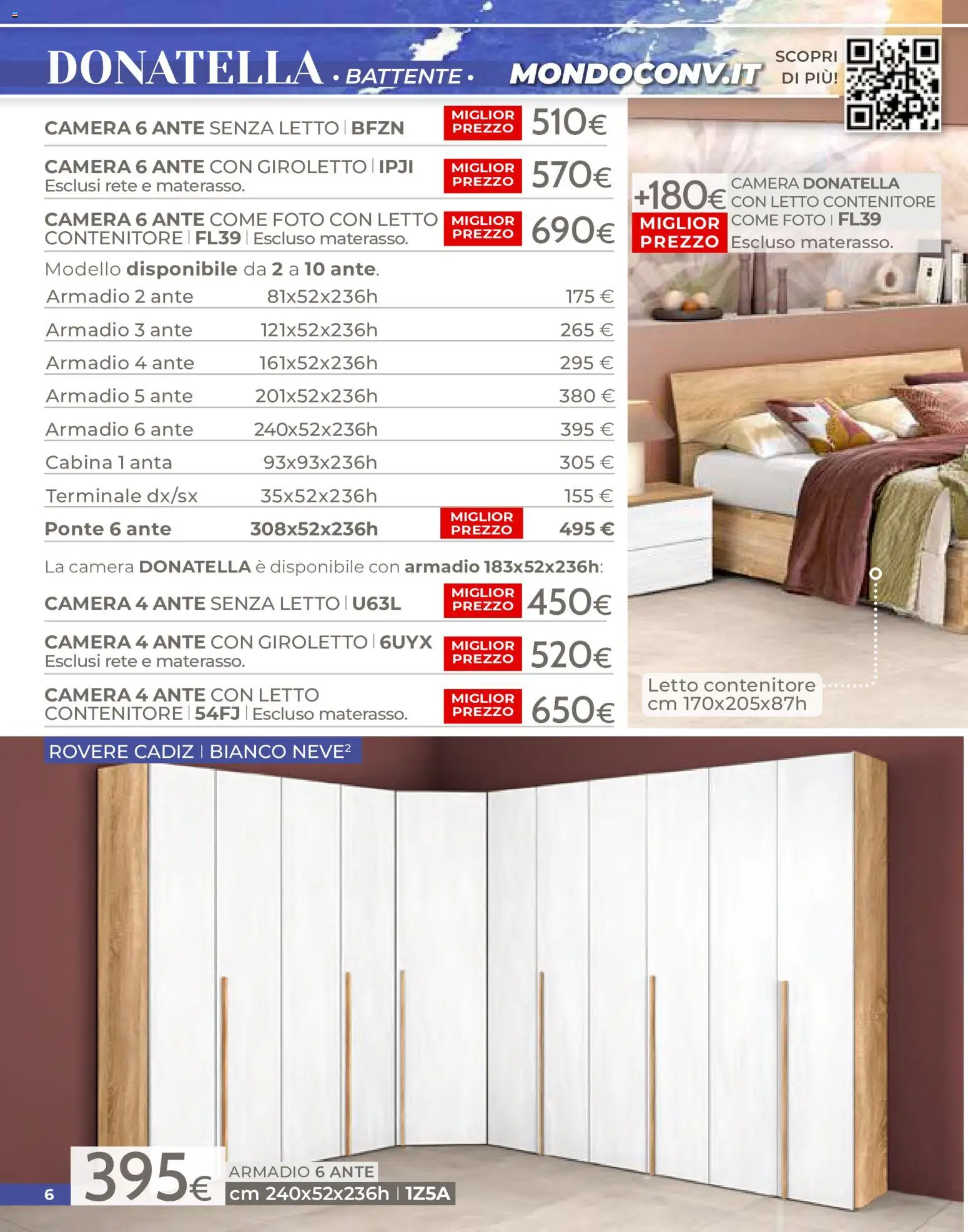 Volantino Mondo Convenienza del 01/07/2026 | Pagina: 6 | Prodotti: Letto contenitore, Contenitore, Letto, Armadio