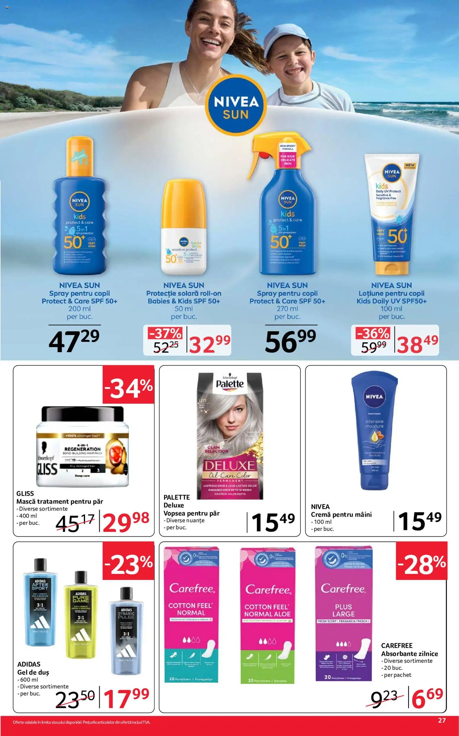 Noul catalog Selgros – valabil de la 26.06.2026 | Pagină: 27 | Produse: Tratament pentru păr, Cremă, Protecție solară, Gel de duș