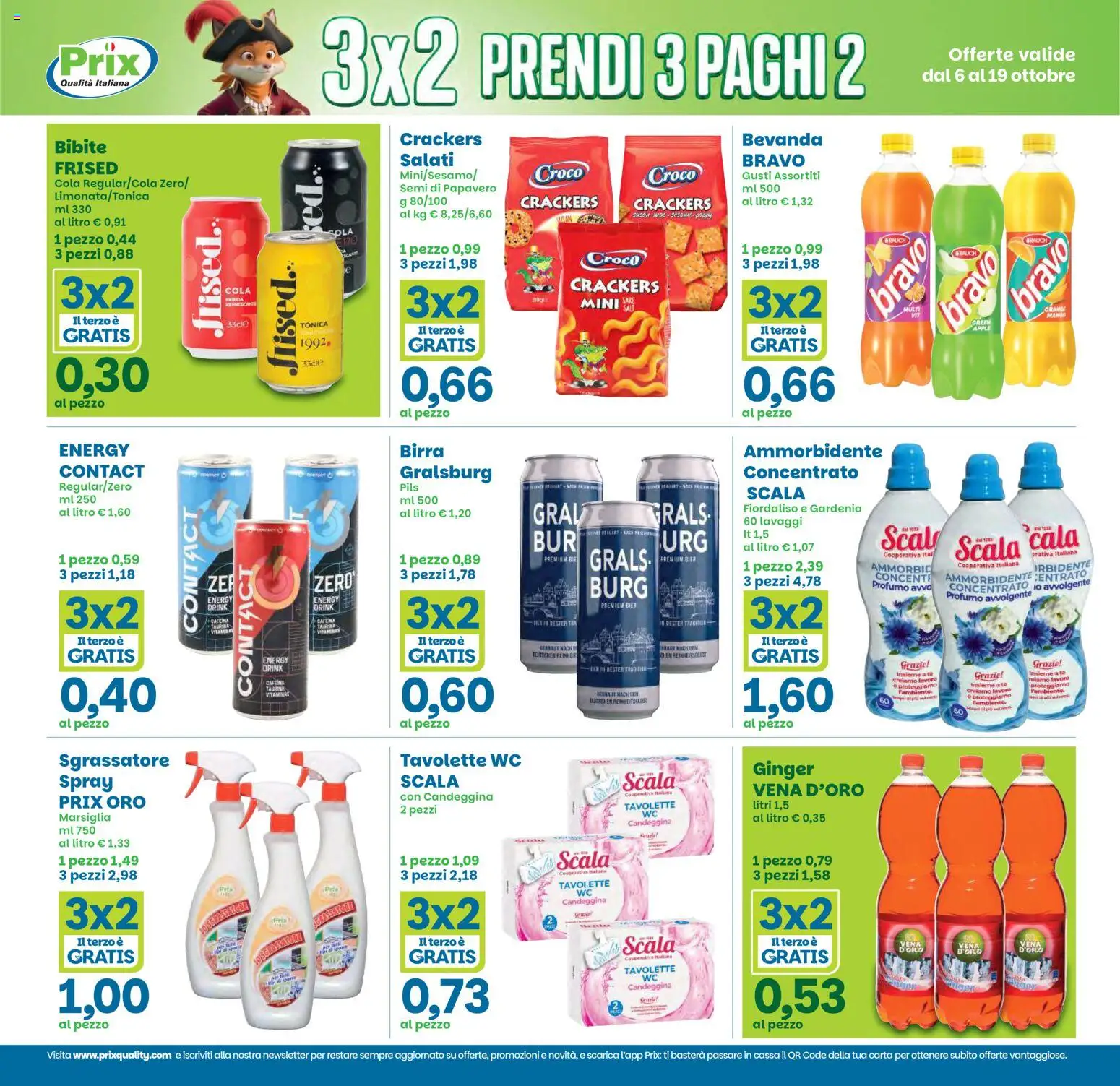 Volantino Prix del 06/10/2026 | Pagina: 9 | Prodotti: Ammorbidente, Papavero, Crackers, Scala