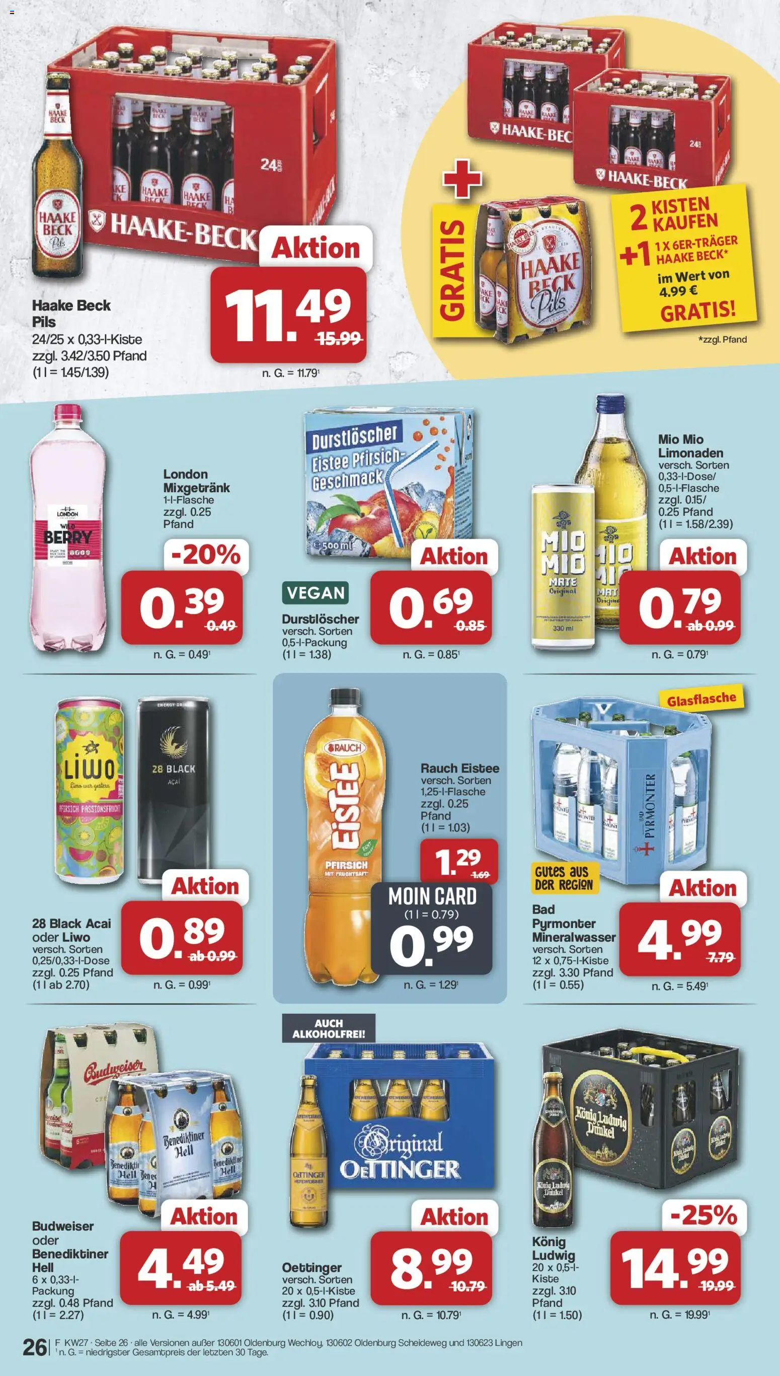 Famila Nordwest Prospekt – gültig ab 29.06.2026 | Seite: 26 | Produkte: Energy, Pils, Mineralwasser, Fruchtsaft