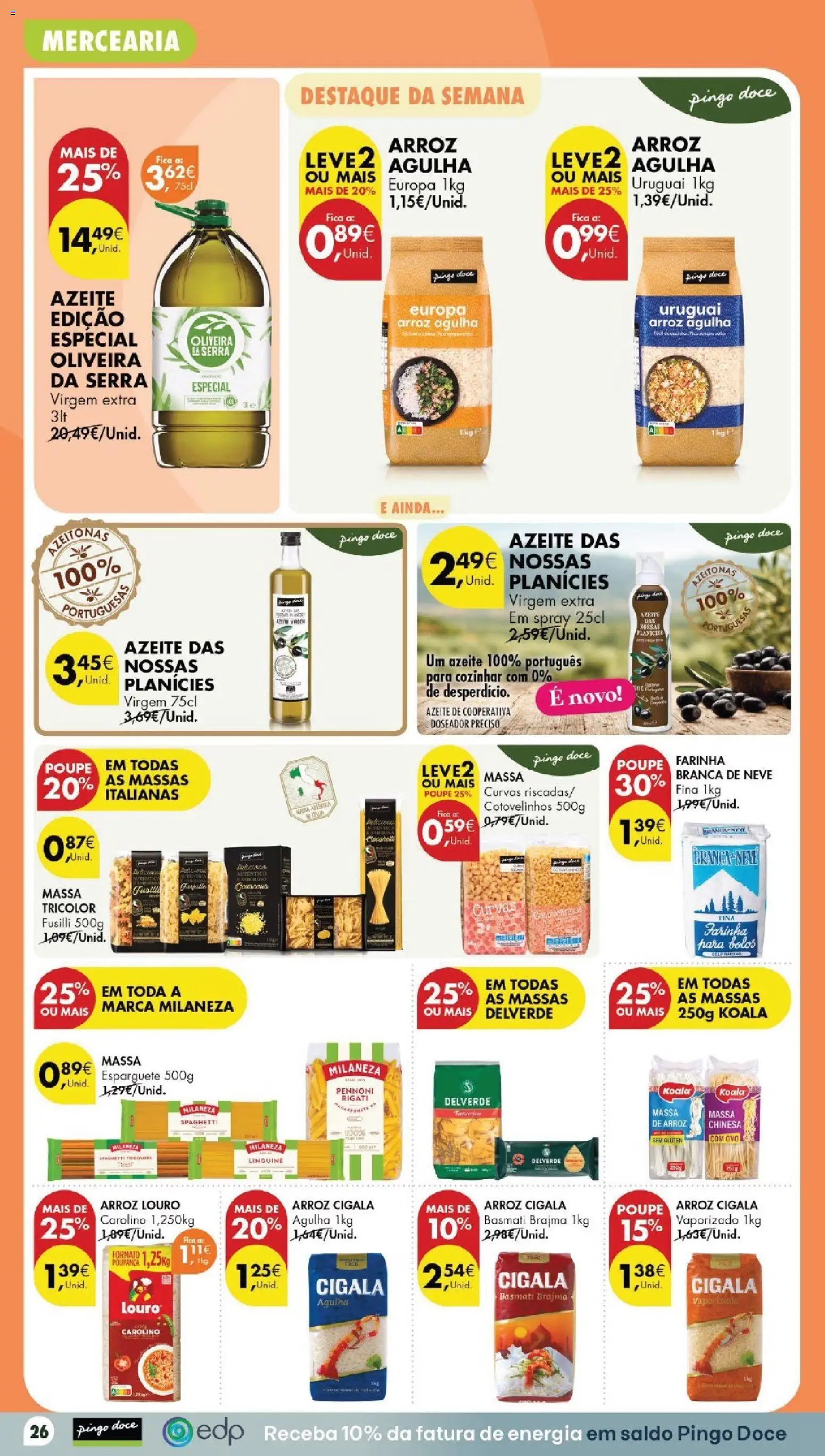 Pingo Doce folheto │ válido de 20/10/2026 | Página: 26 | Produtos: Milaneza, Louro, Arroz, Farinha