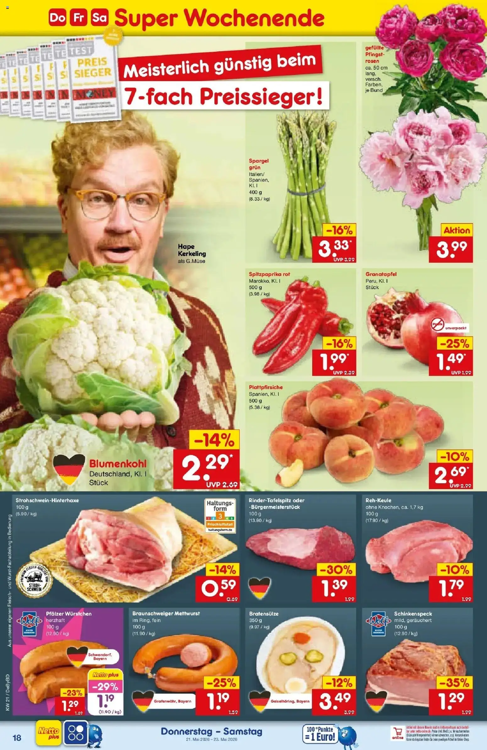 Netto Marken-Discount Prospekt Buttenwiesen	 – gültig ab 17.05.2026 | Seite: 20 | Produkte: Granatapfel, Spargel, Blumenkohl, Fleisch